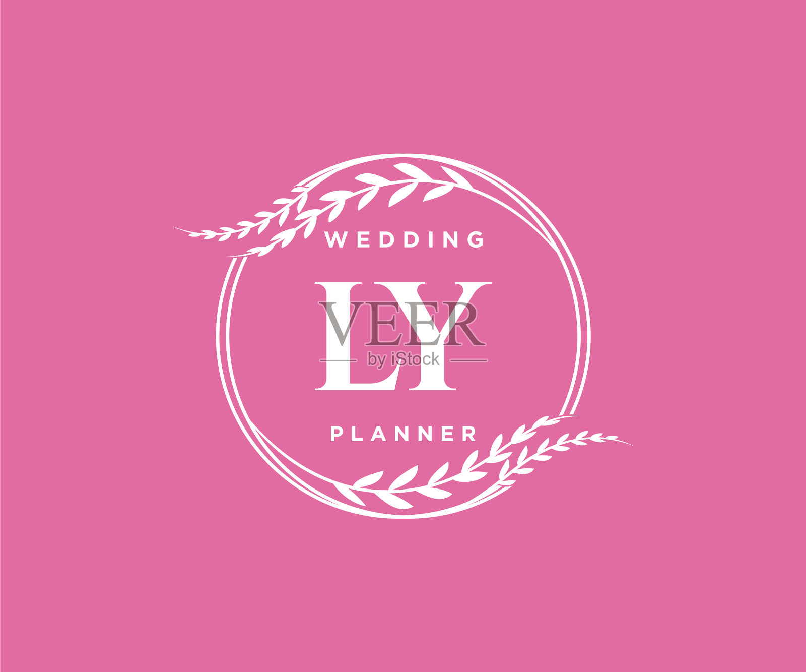 Ly的首字母字母婚礼的字母组合标志插画图片素材