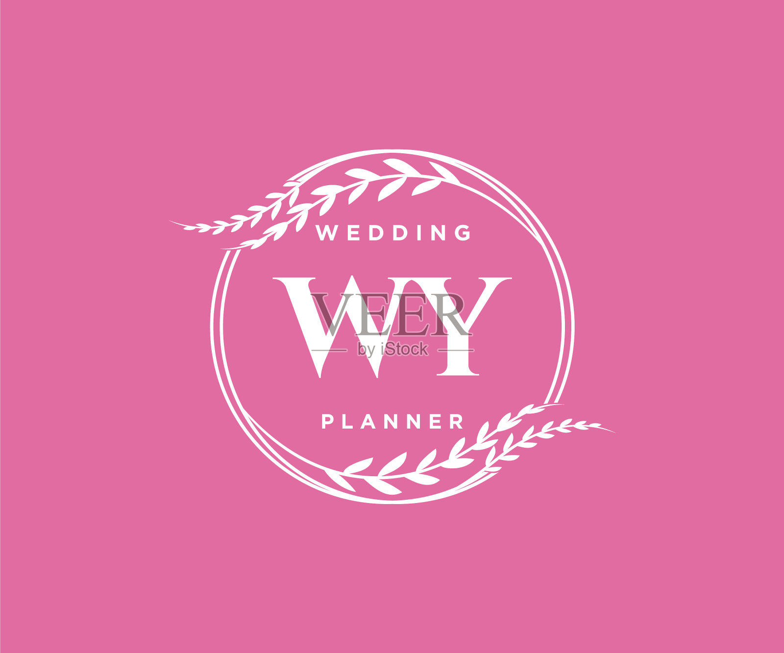 Wy首字母字母婚礼的字母组合标志插画图片素材