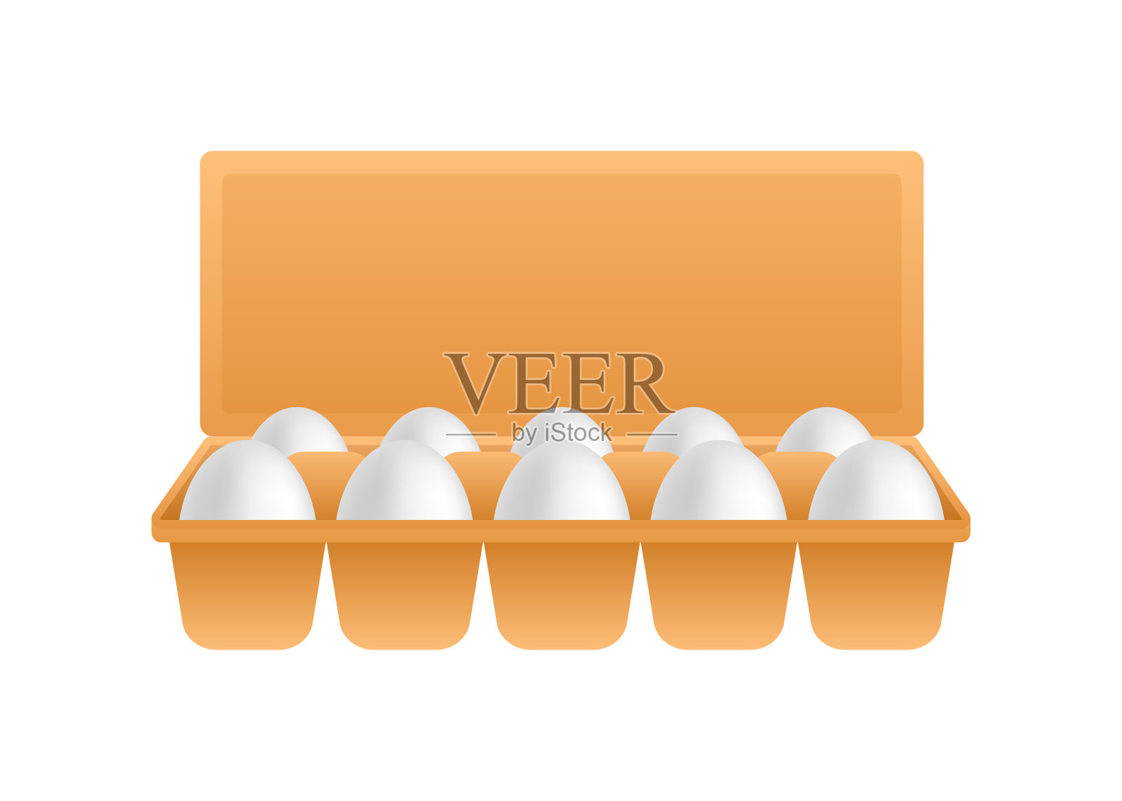 卡通鸡蛋。透明背景。3 d矢量图标插画图片素材