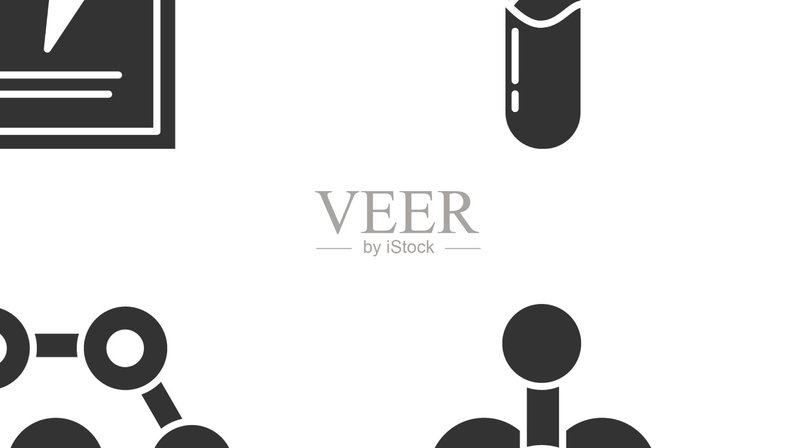 在细菌实验室的写字板上设置检查表图标素材