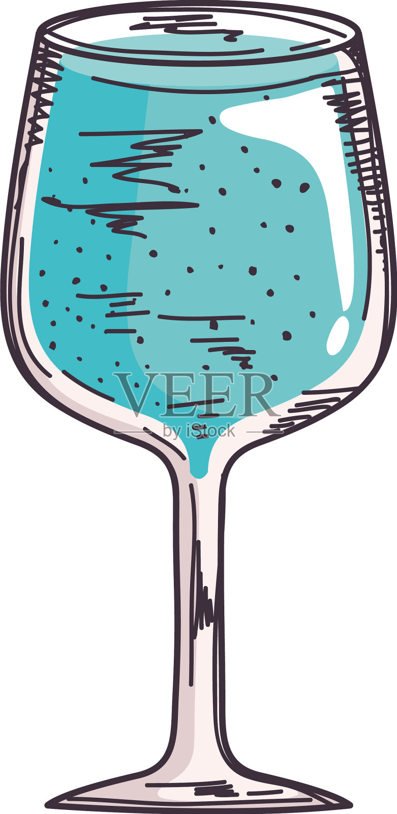 蓝色的鸡尾酒杯设计元素图片