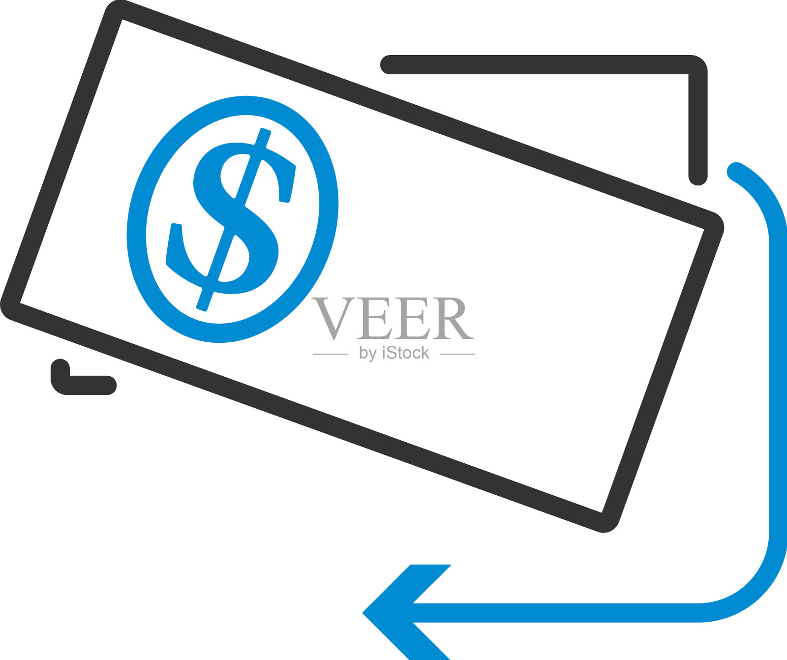 现金回美元纸币图标设计元素图片