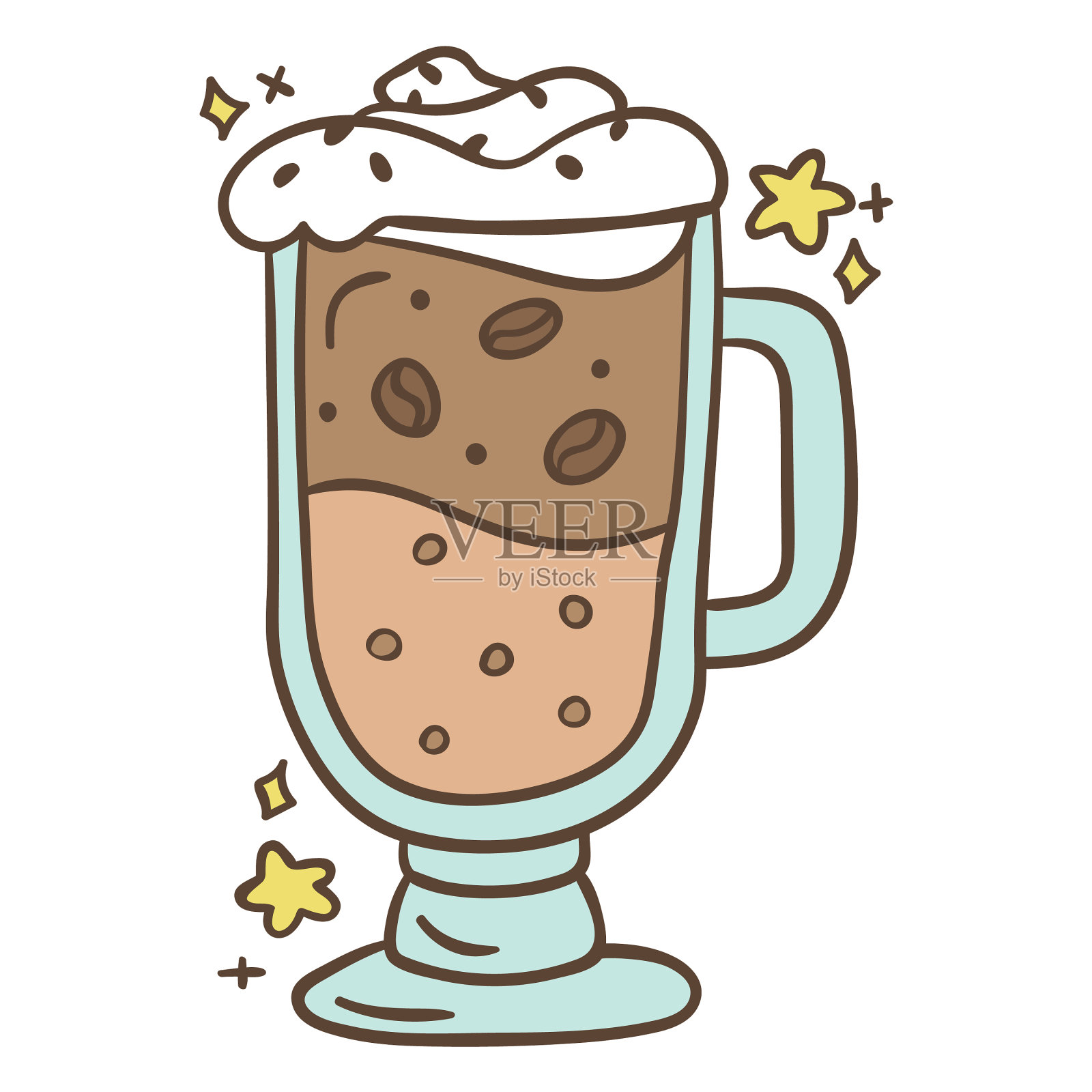 卡布奇诺色中风设计元素图片