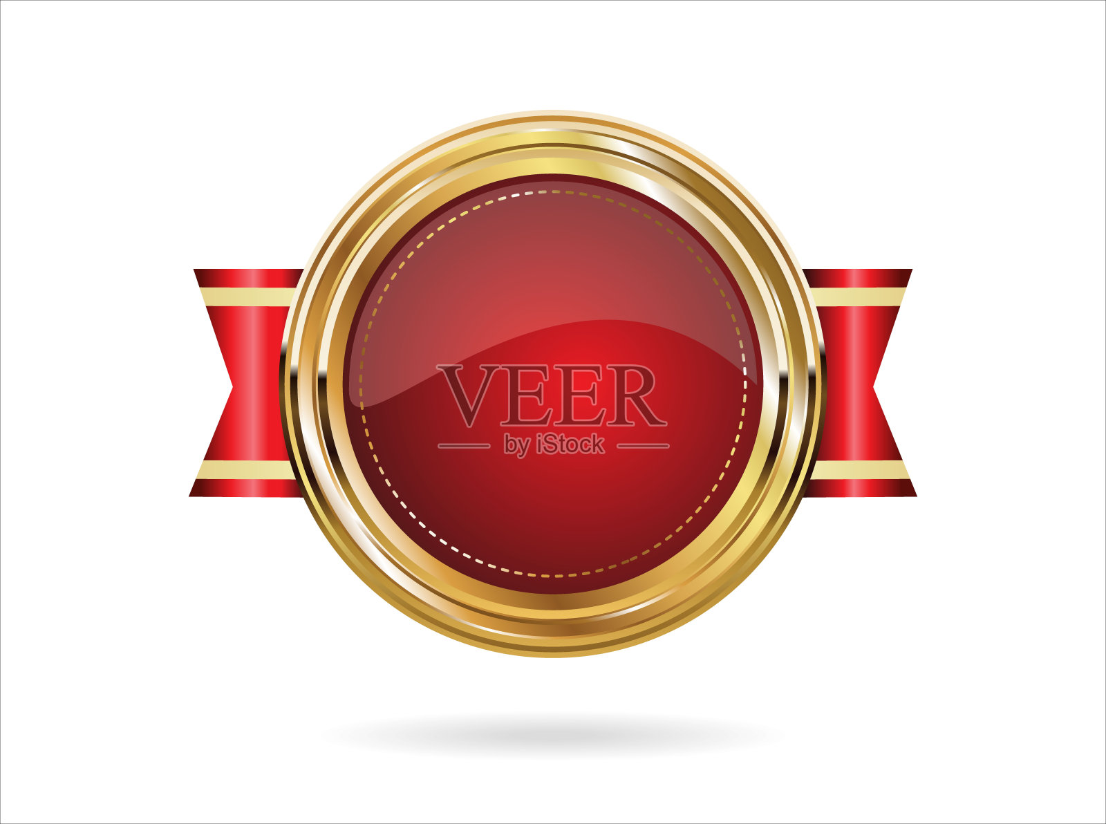 金色徽章复古风格孤立在白色背景插画图片素材