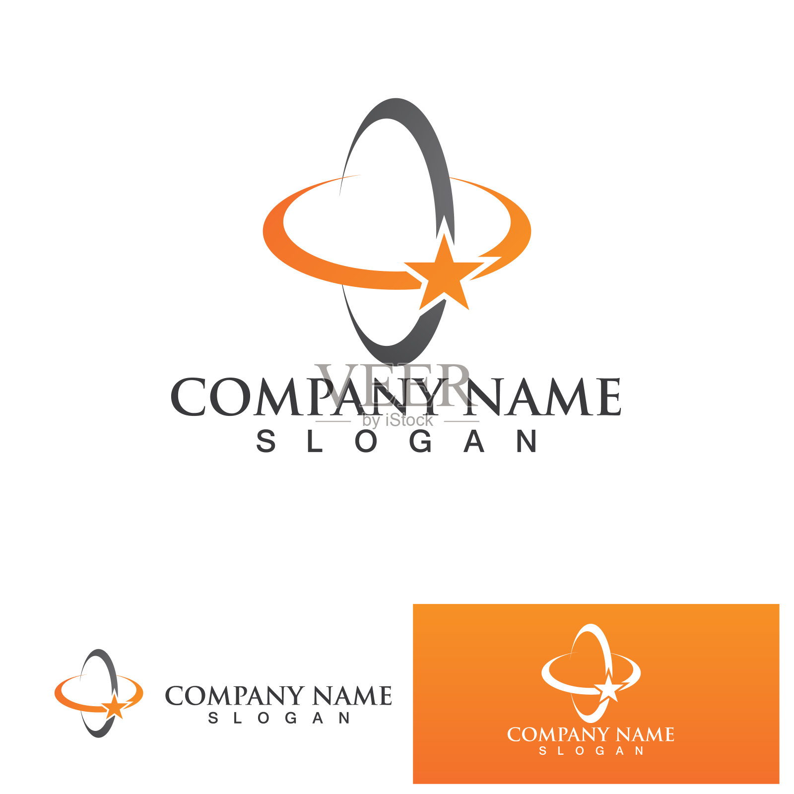 C圈钩环logo模板矢量图标设计插画图片素材