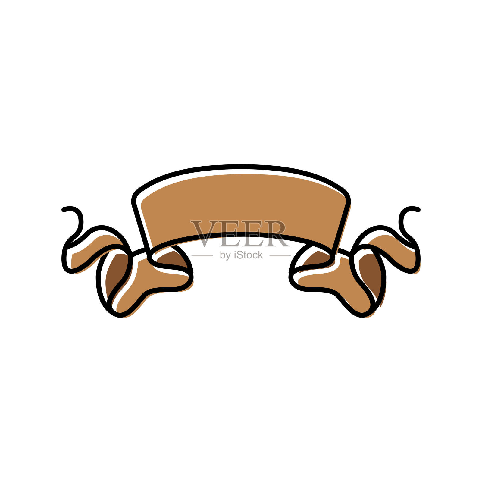 复古的丝带横幅设计颜色图标矢量插图设计元素图片