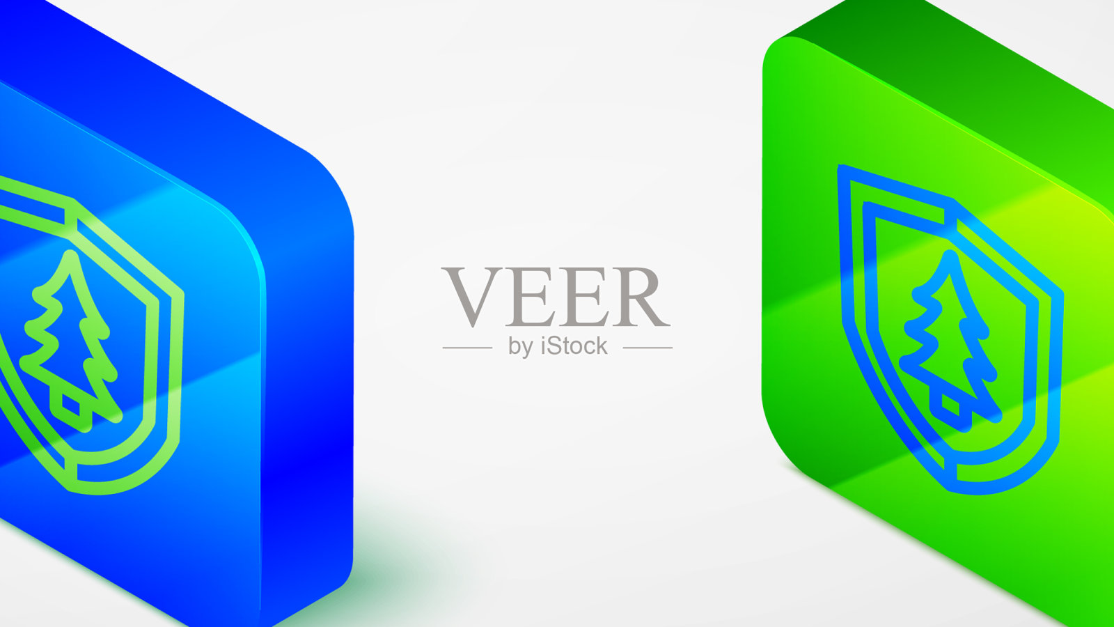 等距线屏蔽与树图标隔离上图标素材