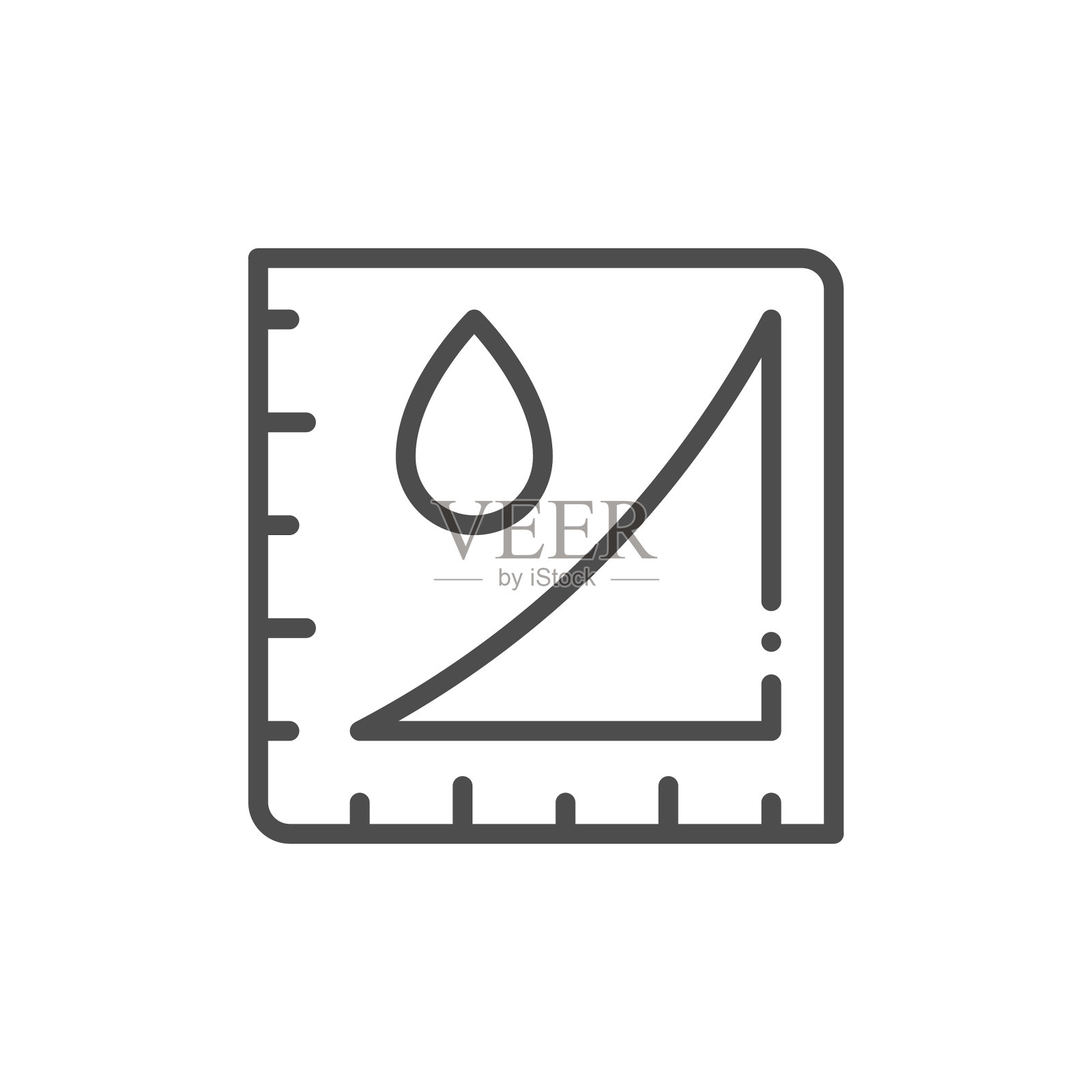 血糖水平直线图标为线性风格符号图标素材