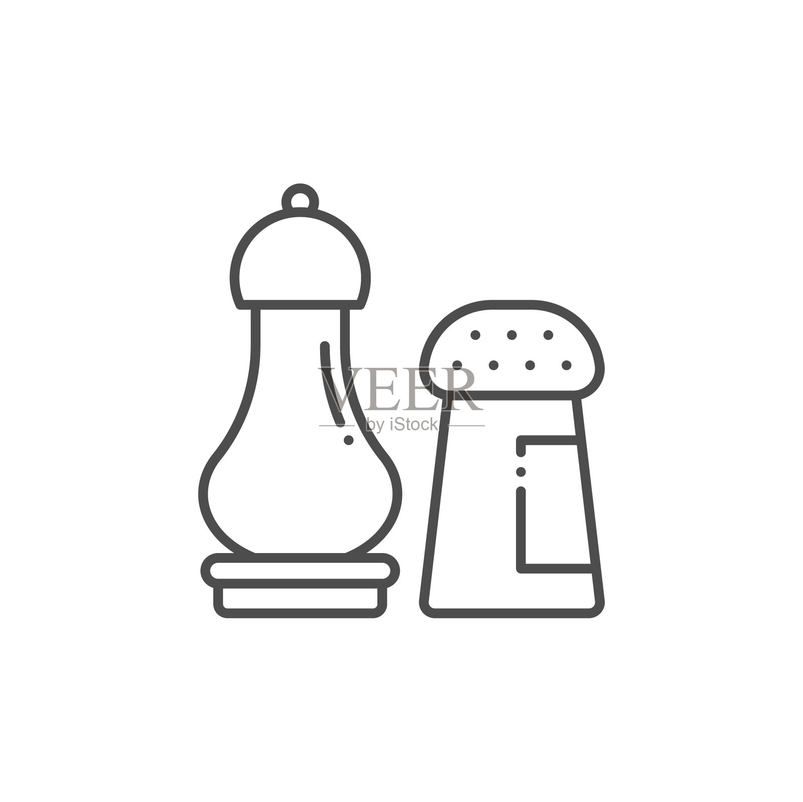 盐和胡椒瓶线图标轮廓标志图标素材