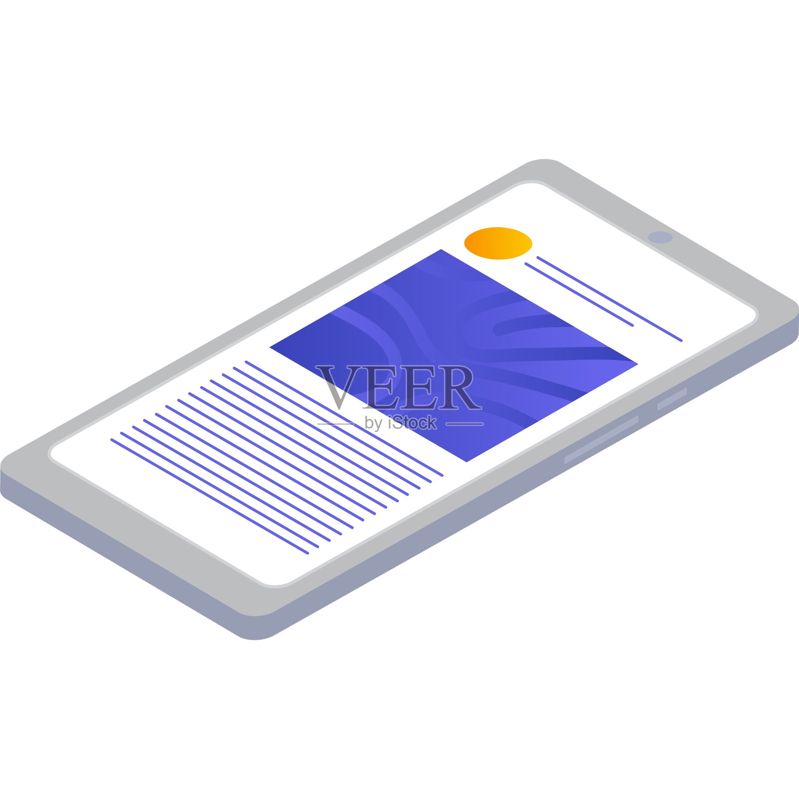 手机图标移动报纸上的突发新闻设计元素图片