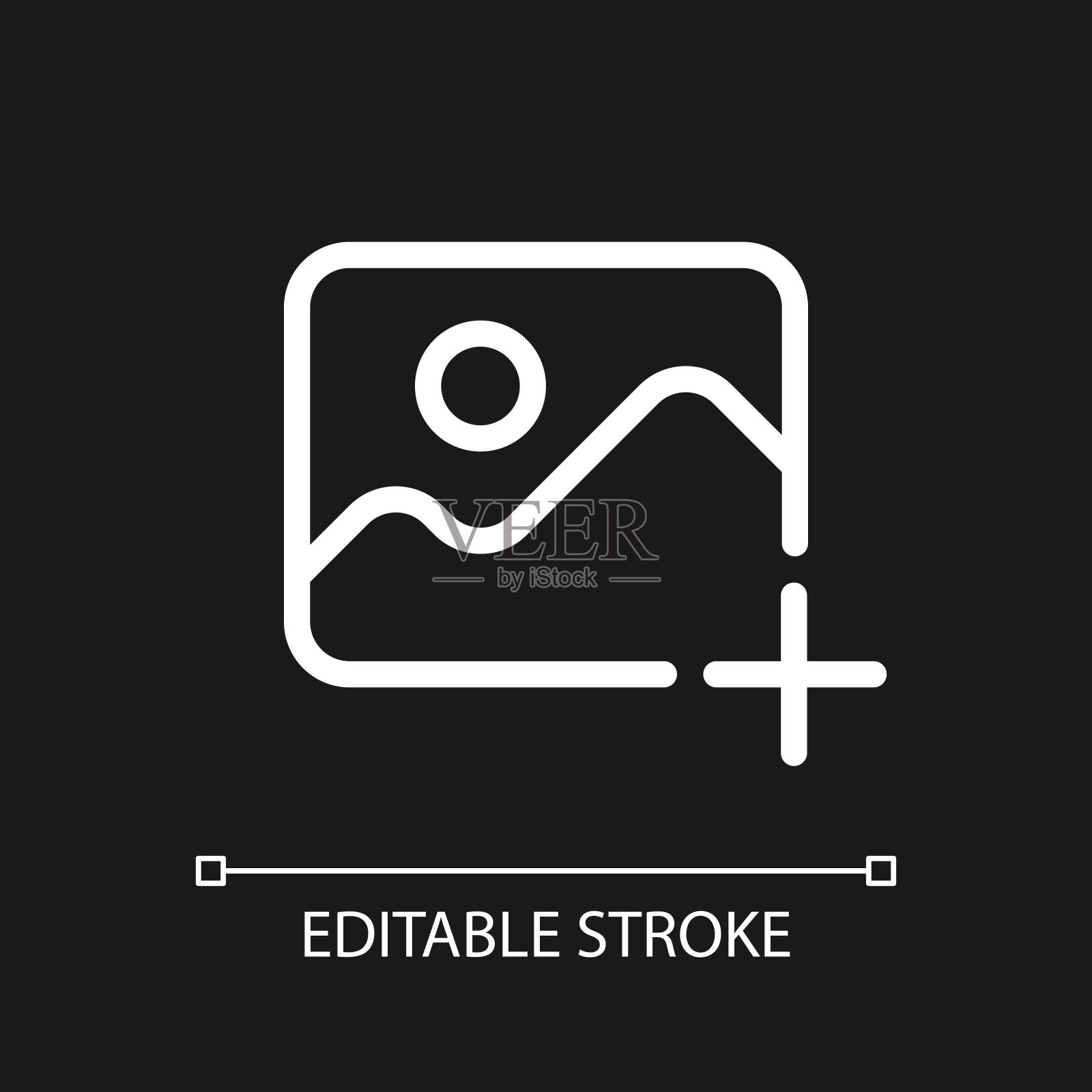 添加图片像素完美的白色线性ui图标的黑暗主题图标素材