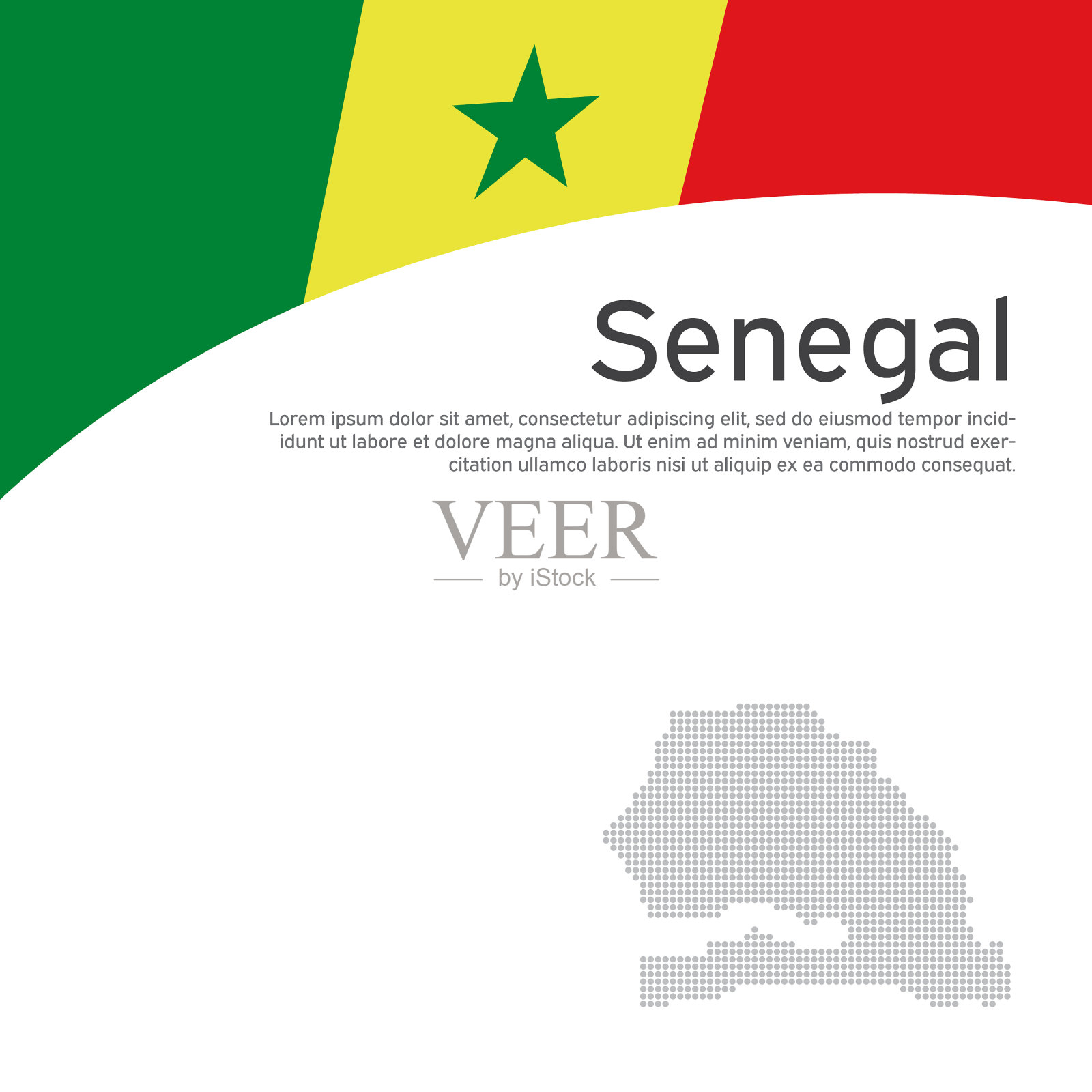 摘要飘扬的塞内加尔国旗镶嵌地图国家插画图片素材