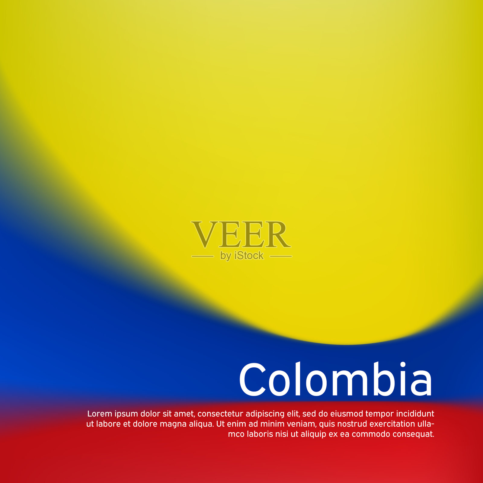 哥伦比亚国旗背景模糊图案中插画图片素材