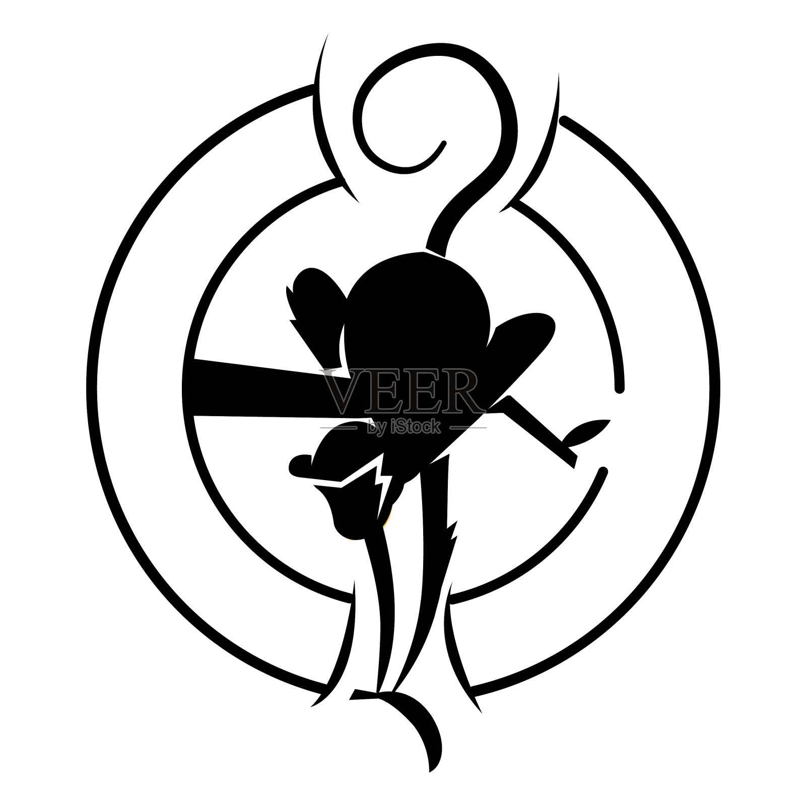 圆猴子标志设计元素图片