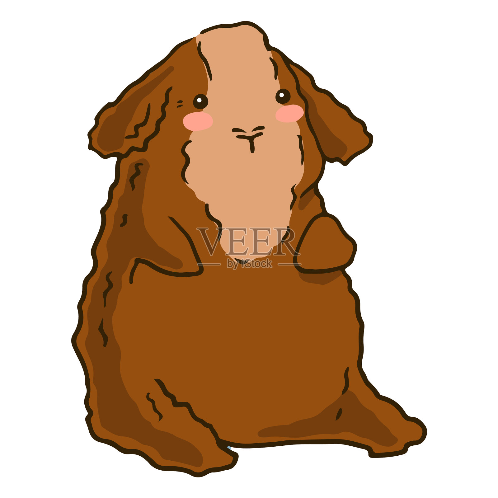 毛茸茸的豚鼠可爱设计元素图片