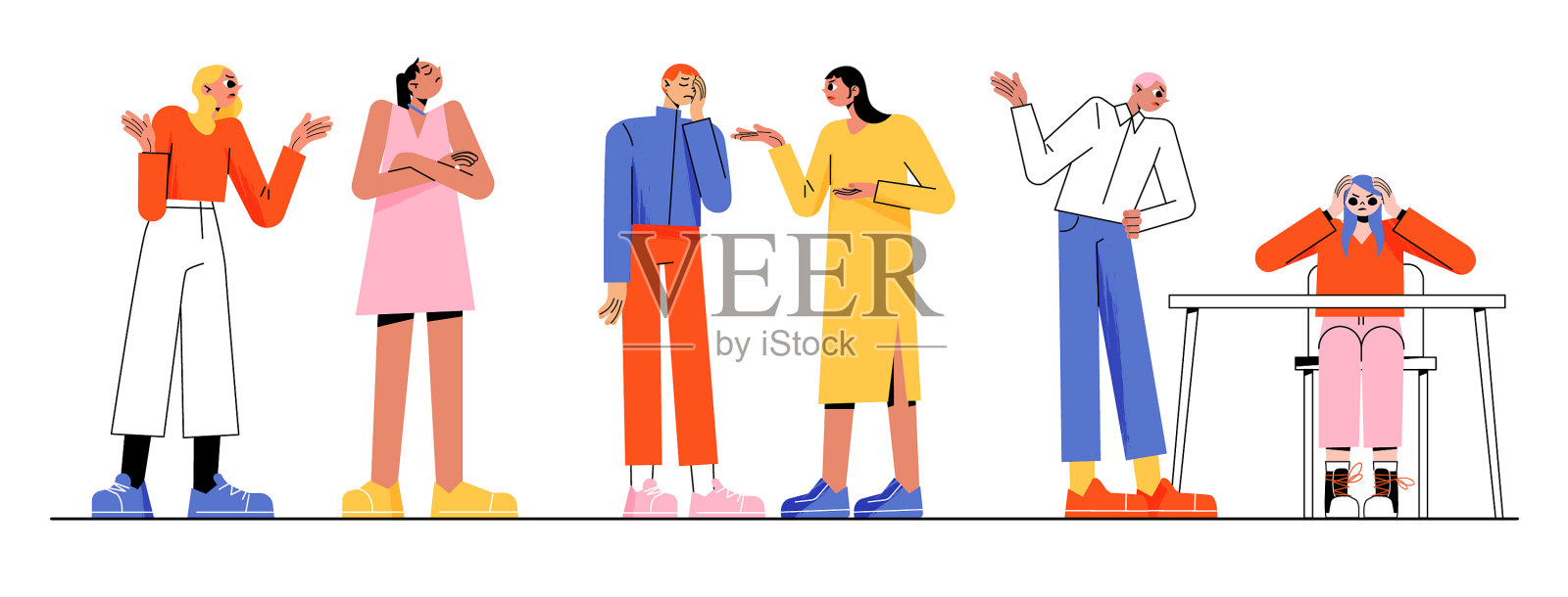 夫妻吵架,生气,性格冲突,争吵设计元素图片