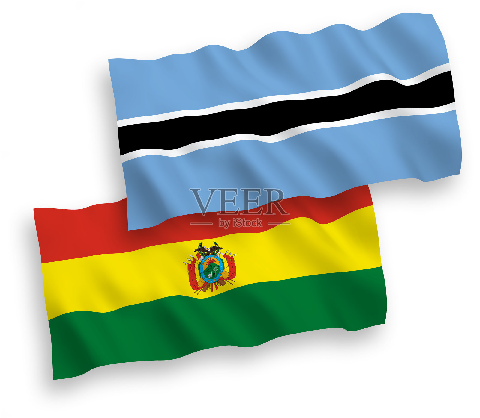 国旗上有玻利维亚和博茨瓦纳的白色设计元素图片