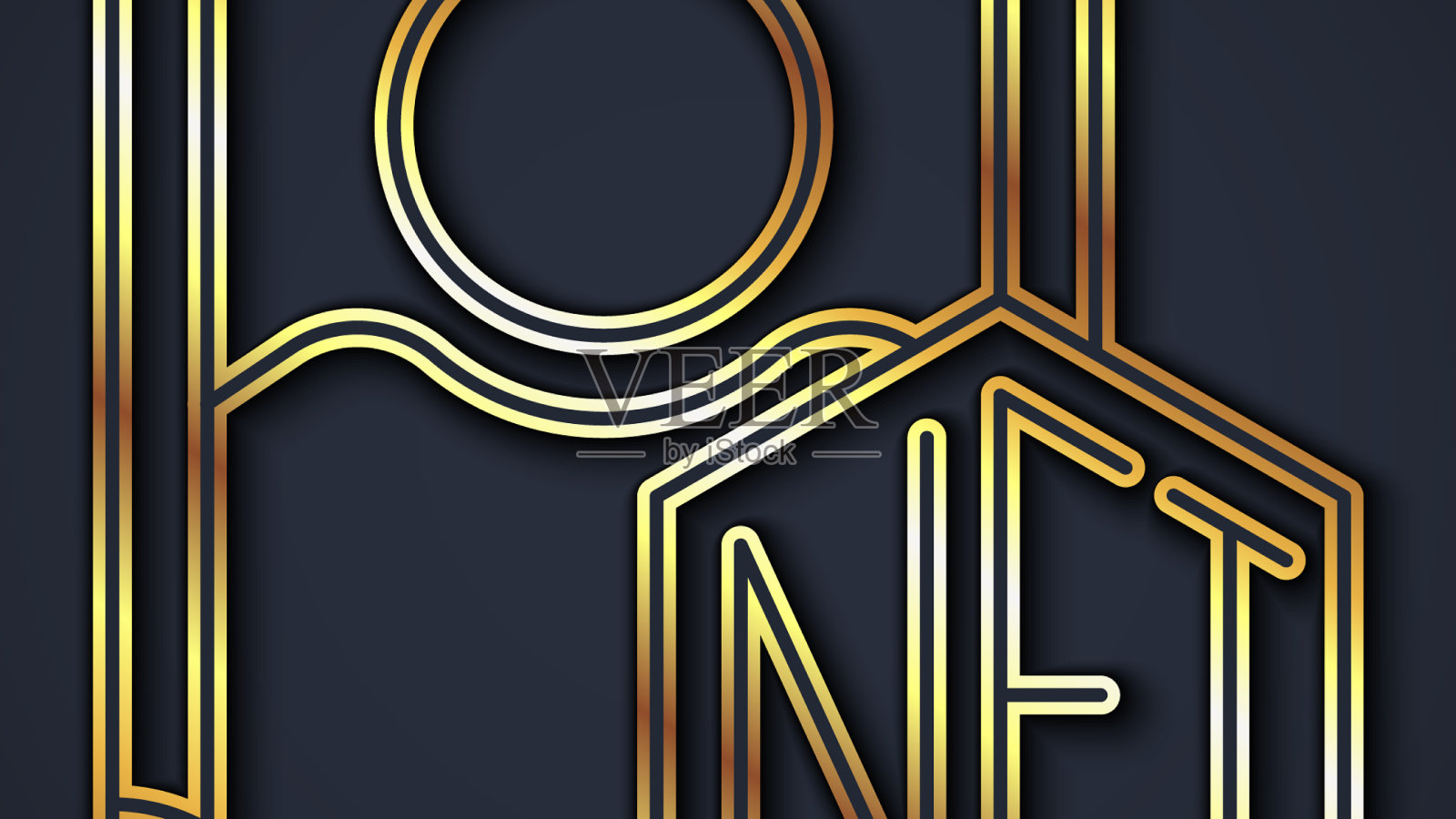 金线NFT数字加密艺术图标孤立上插画图片素材