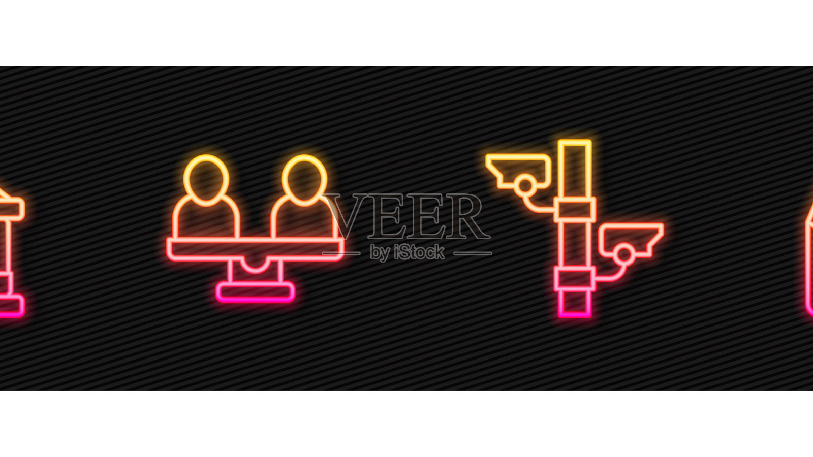 设置法院大楼监控线插画图片素材