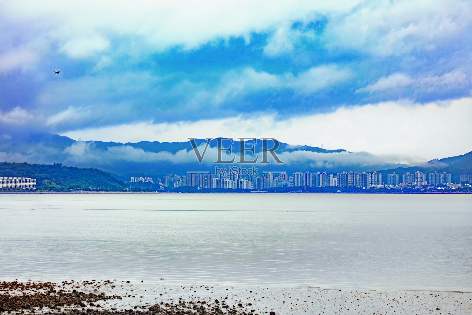 吐露港附近的大埔住宅区照片摄影图片