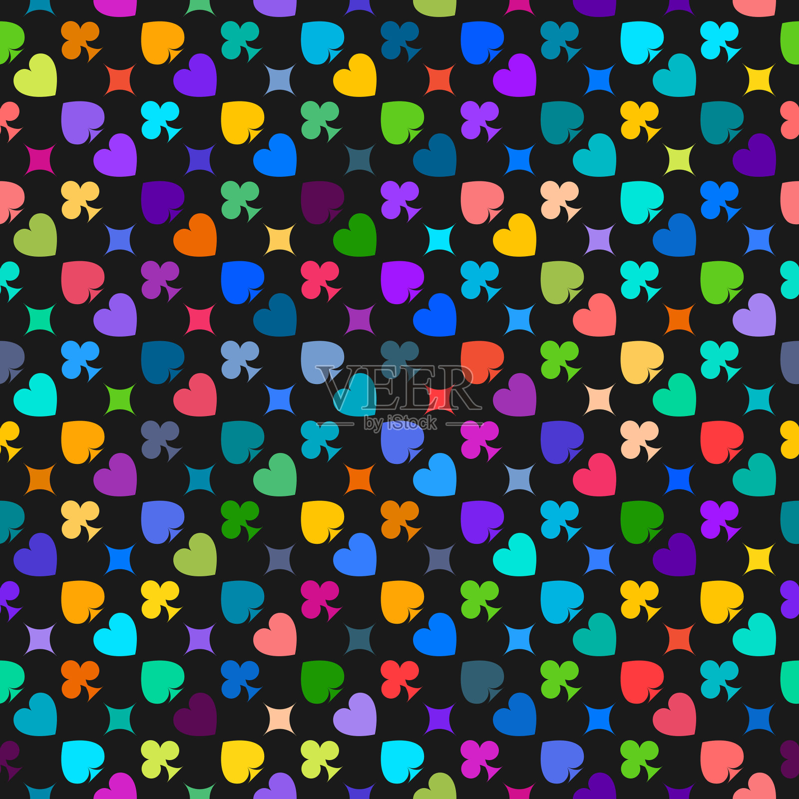 扑克牌适合无缝的图案插画图片素材