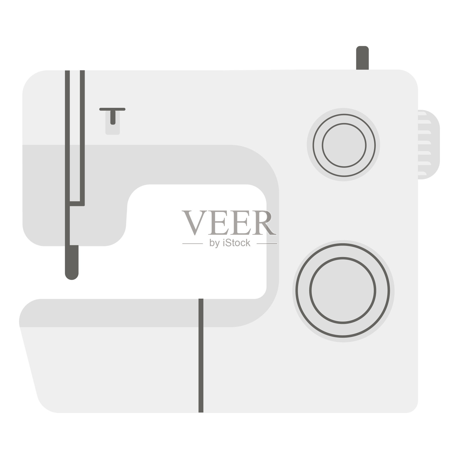 缝纫机灰色平面图标设计元素图片