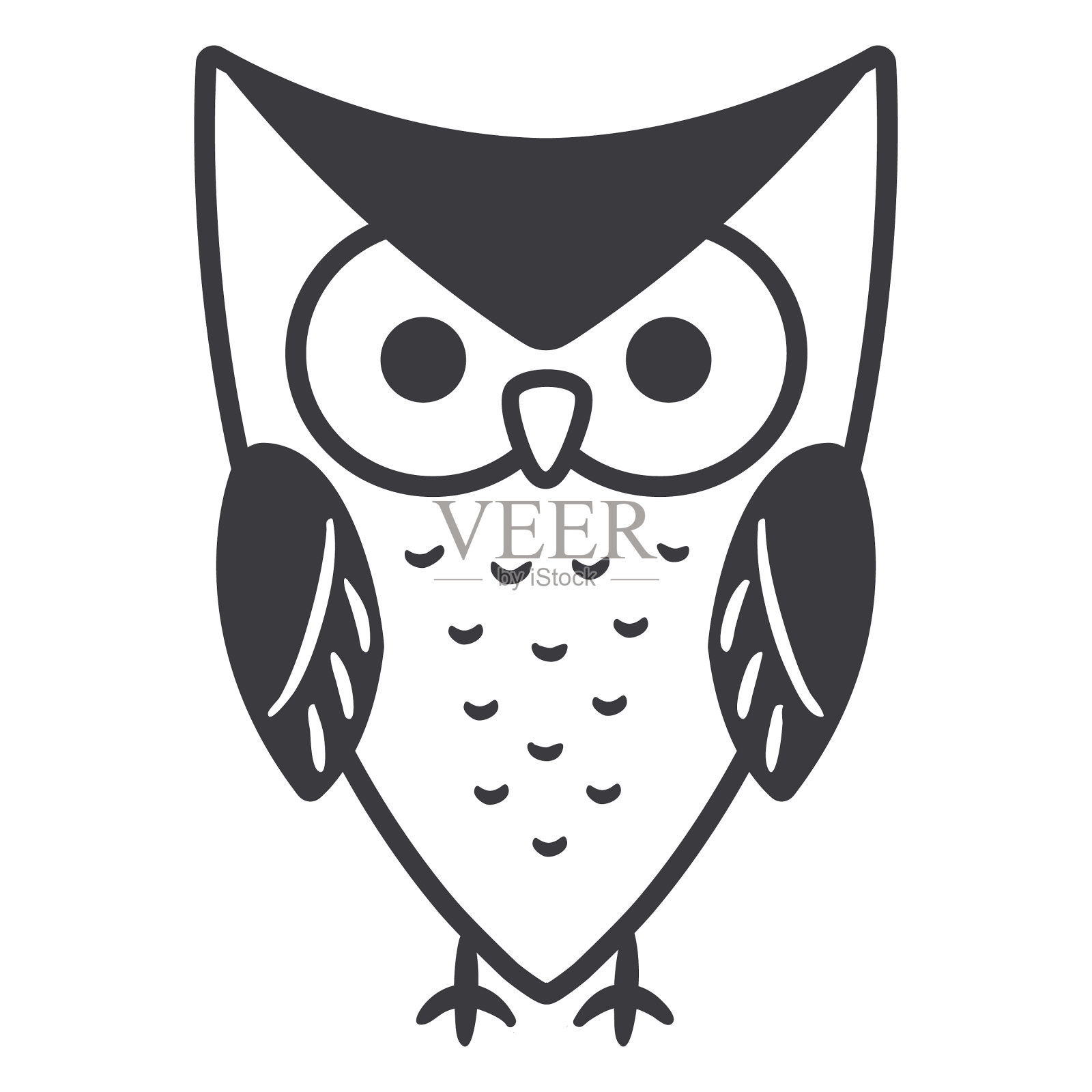 猫头鹰明亮的眼睛平睁着设计元素图片