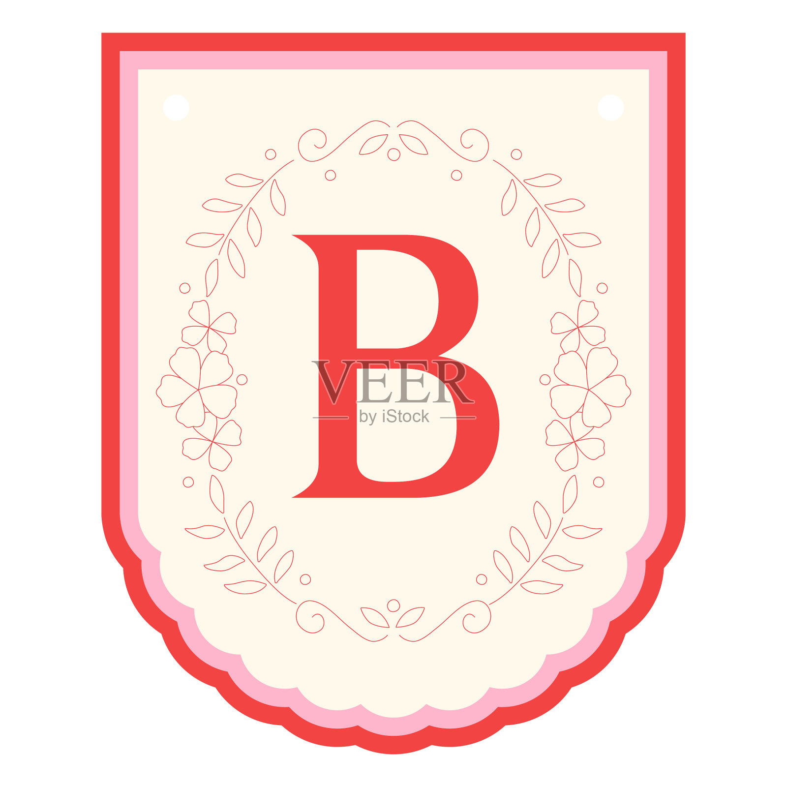 花花环横幅字母b图标素材