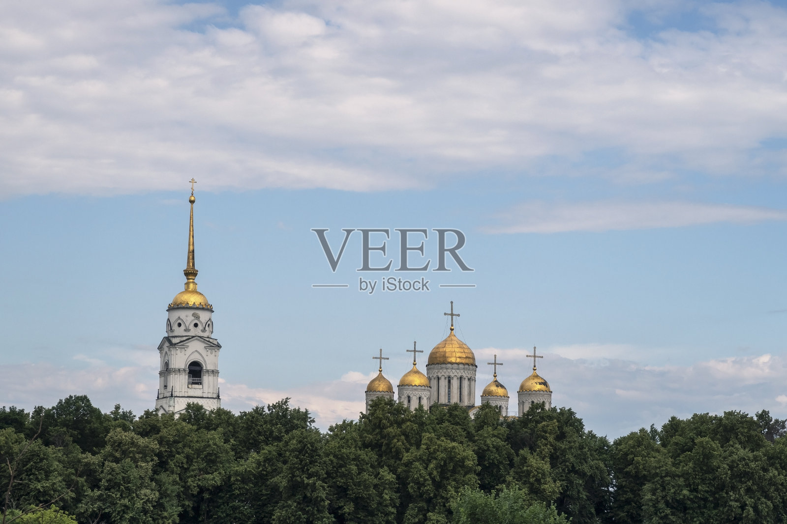 圣母升天大教堂东正教会。弗拉基米尔•城市,俄罗斯。照片摄影图片