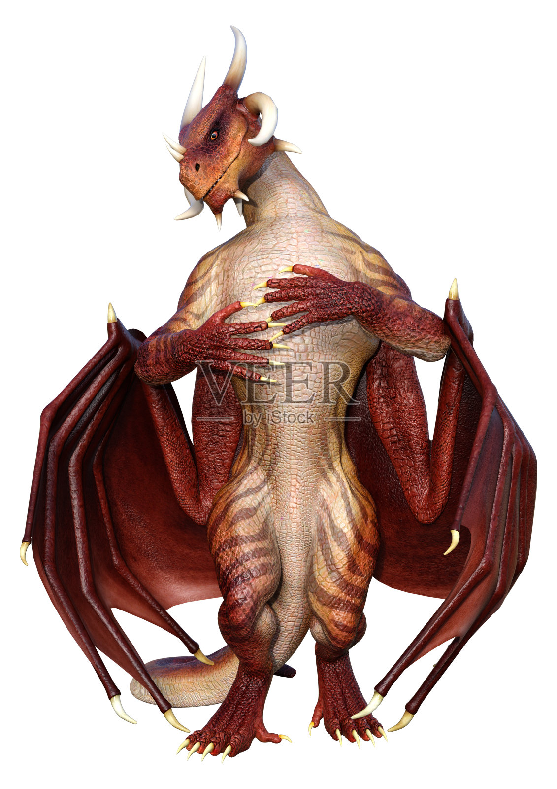 3D渲染童话中的白龙照片摄影图片