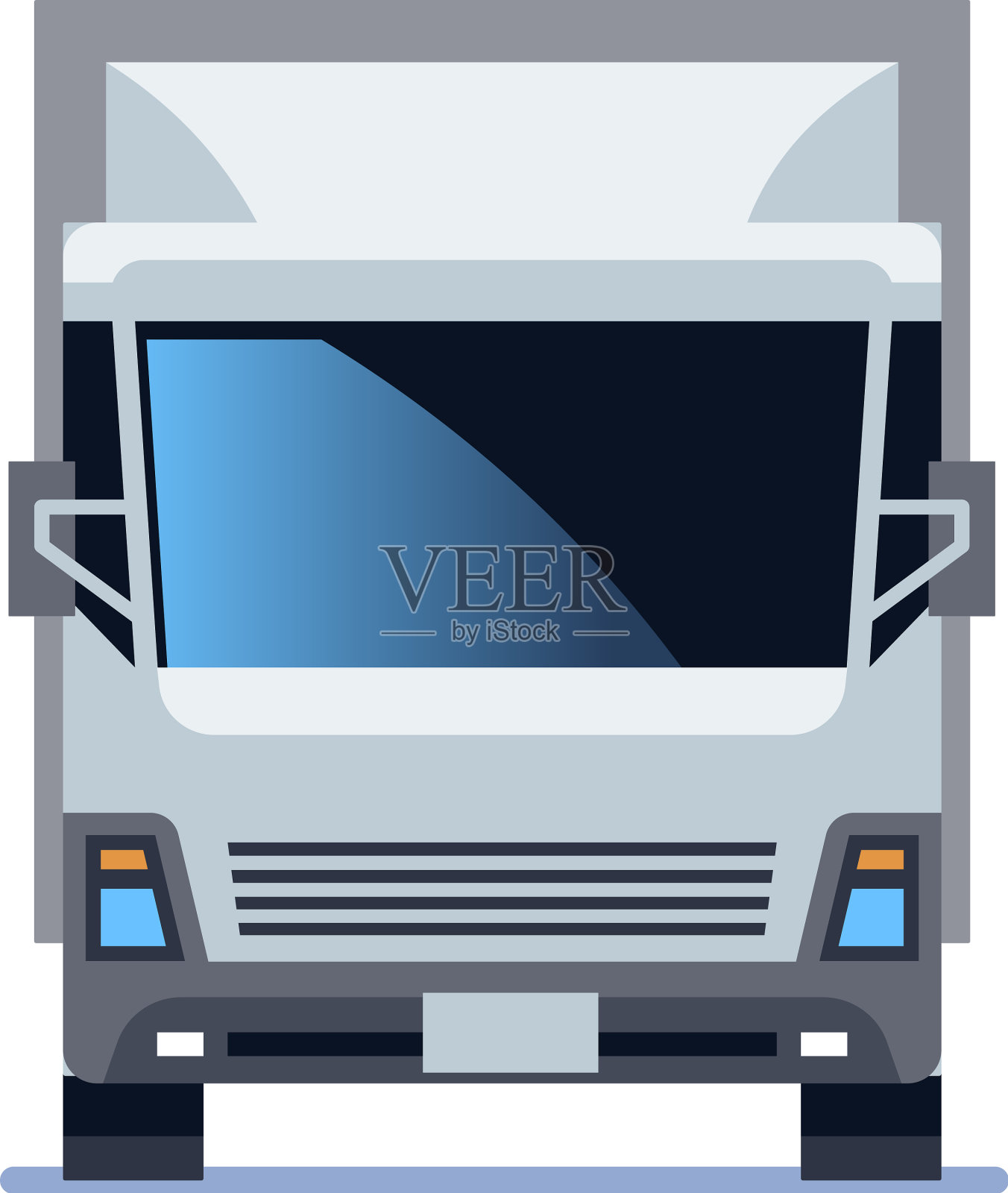 货车图标白色货车正面视图设计元素图片