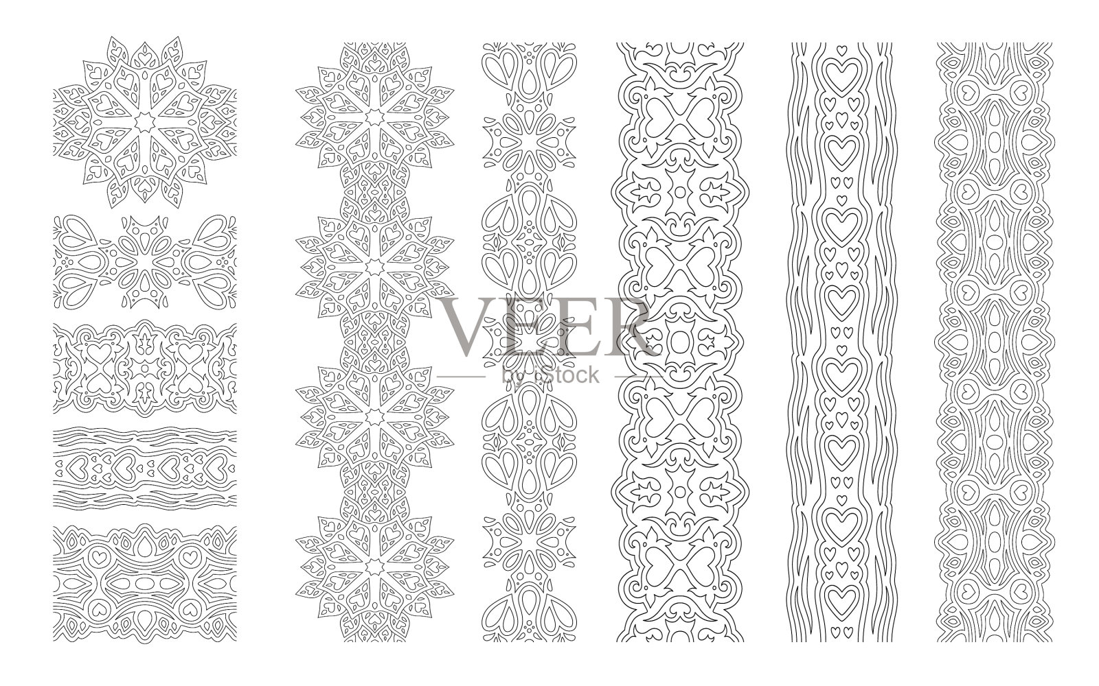 彩色书艺术与情人节油漆画笔设置插画图片素材