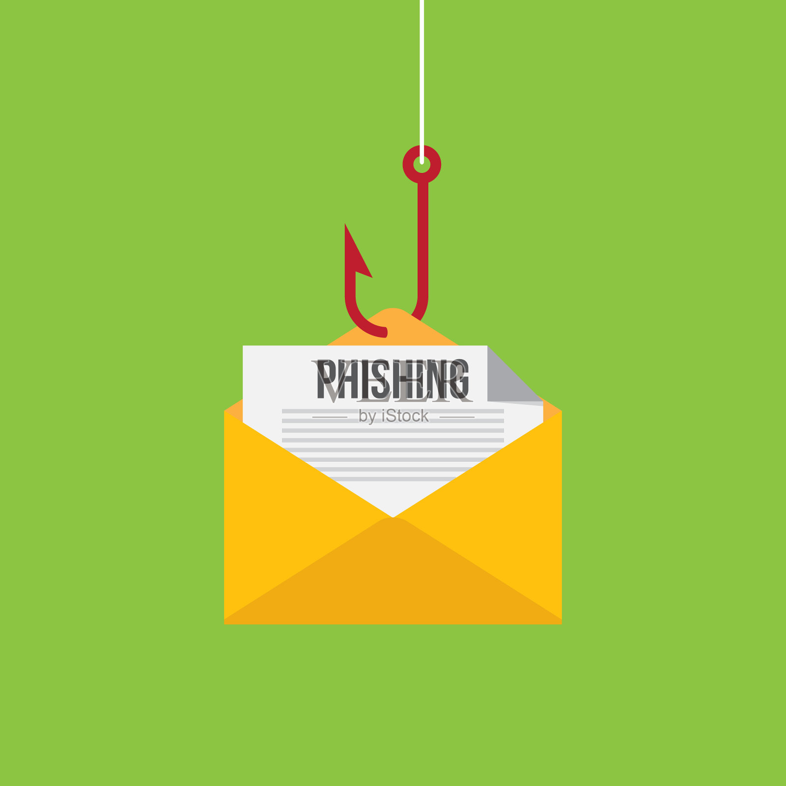 钓鱼电子邮件黑客诈骗恶意软件信封插画图片素材