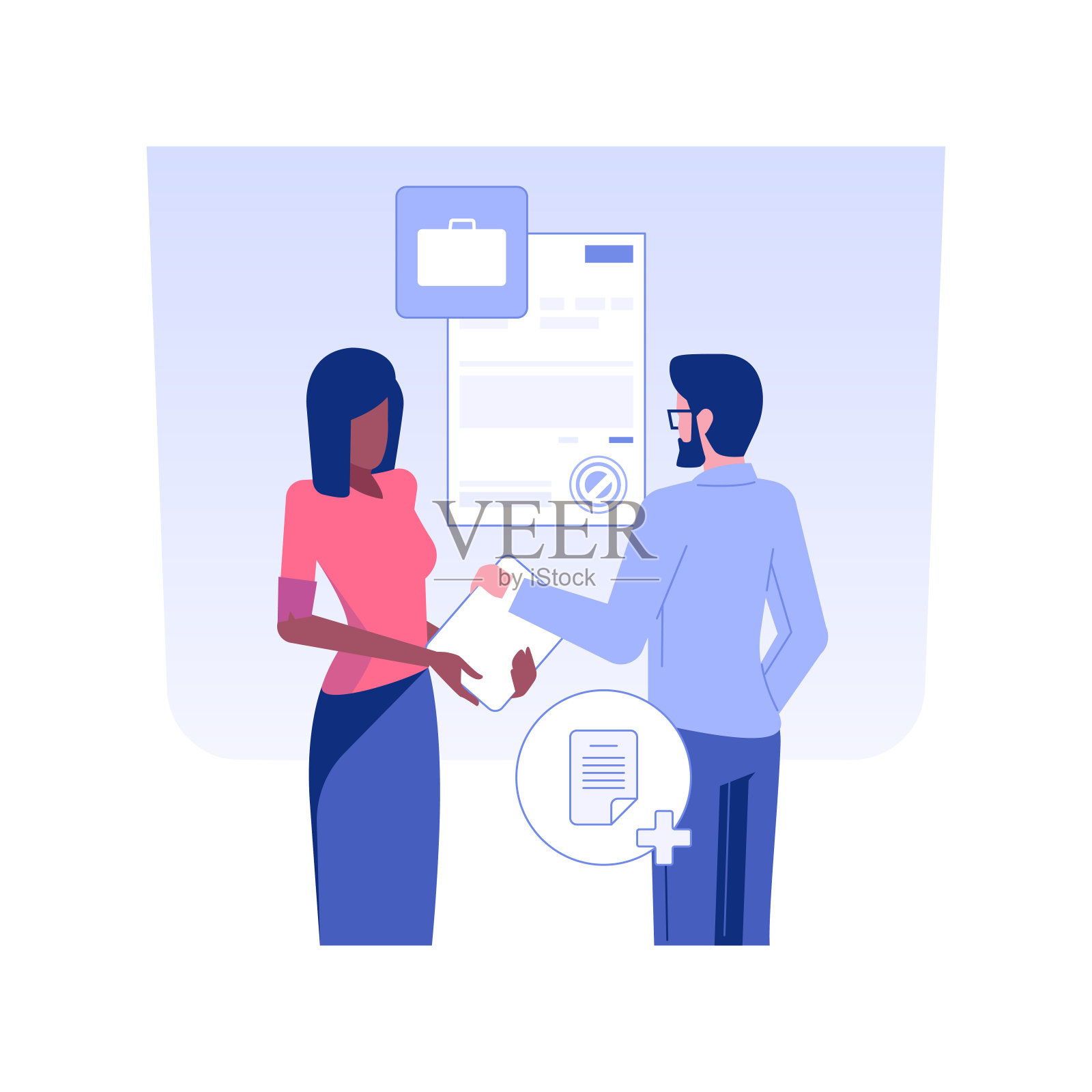 某公司个股孤立概念矢量插图。插画图片素材