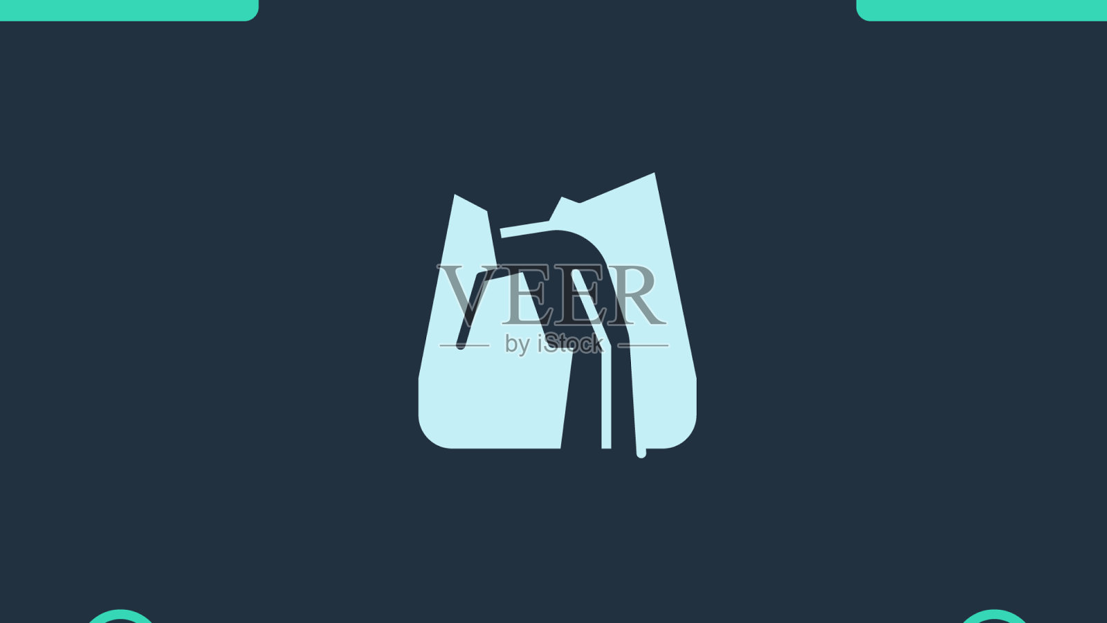 设置冰山瀑布和无檐帽无缝图标素材