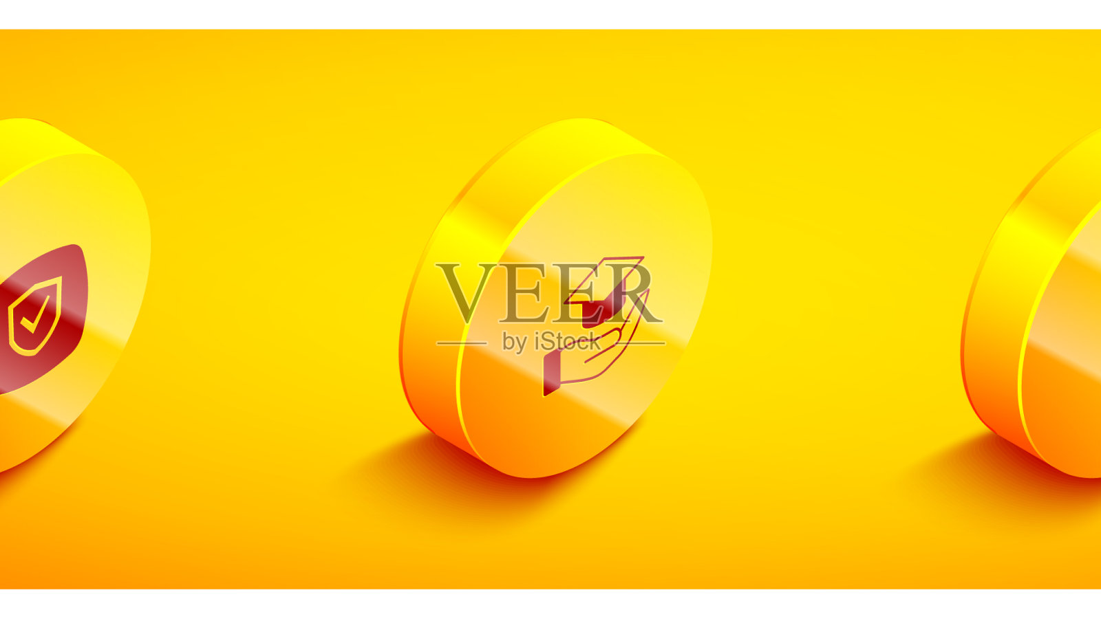 设置等距盾式教育拨款和交付图标素材