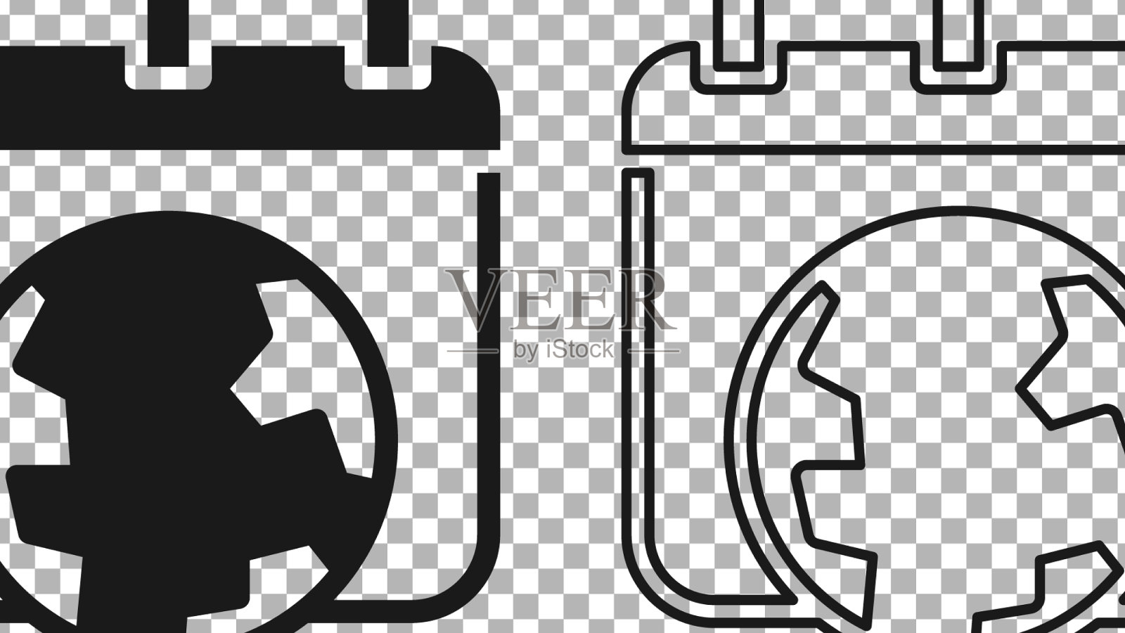 黑色世界地球日图标孤立在透明图标素材