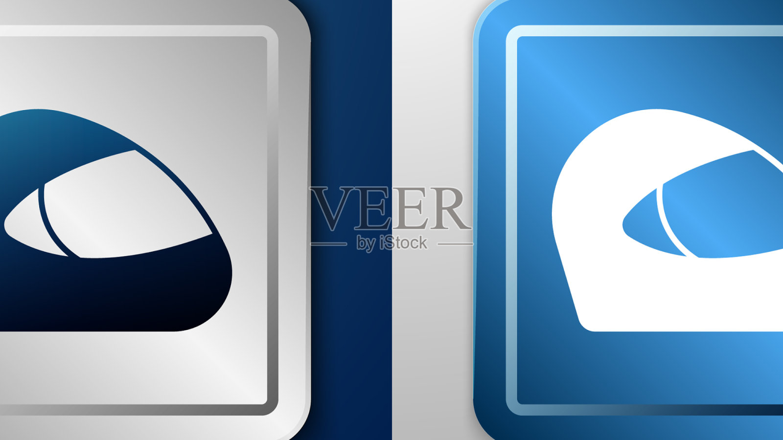 白色赛车头盔图标孤立的蓝色和灰色图标素材