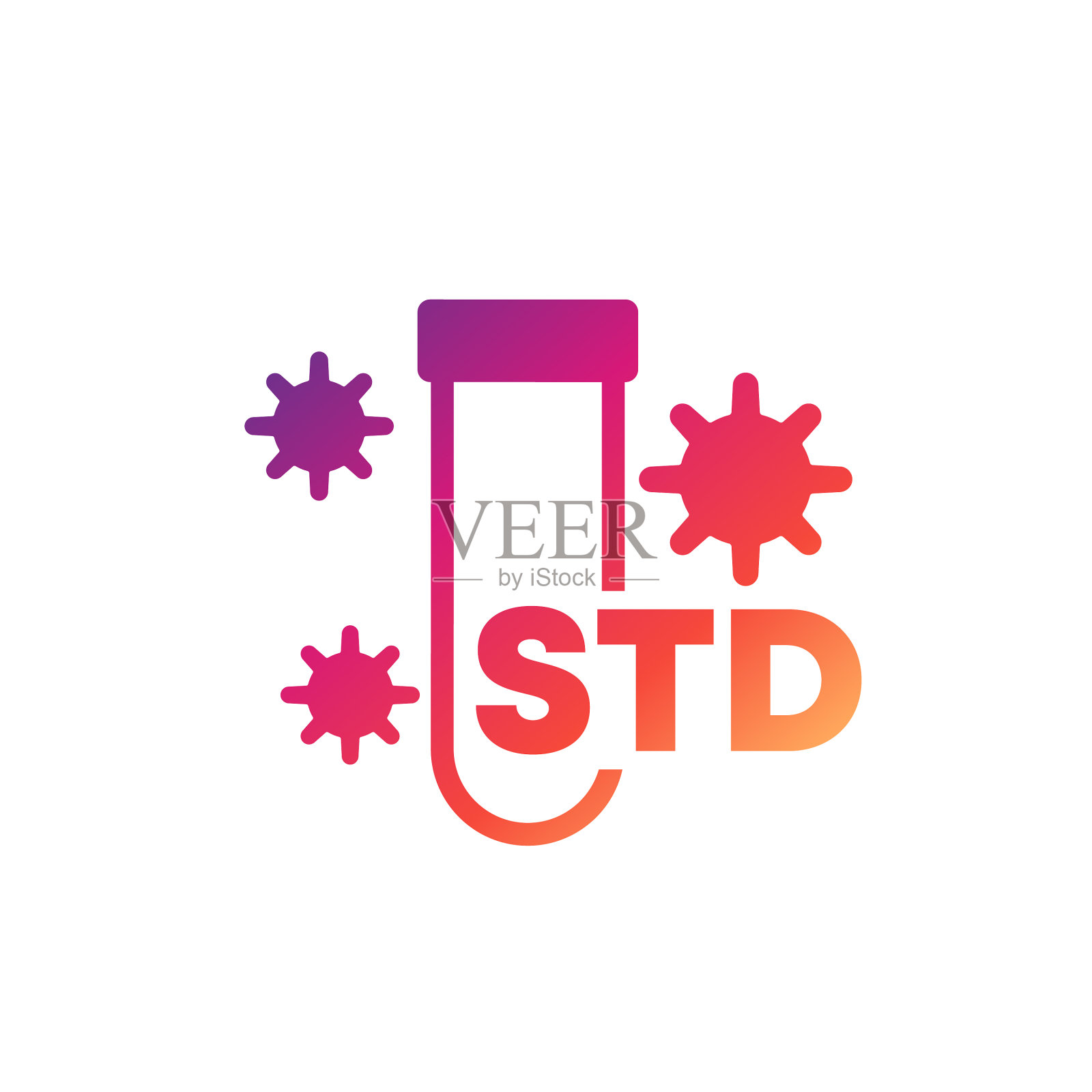 STD测试图标在白色设计元素图片