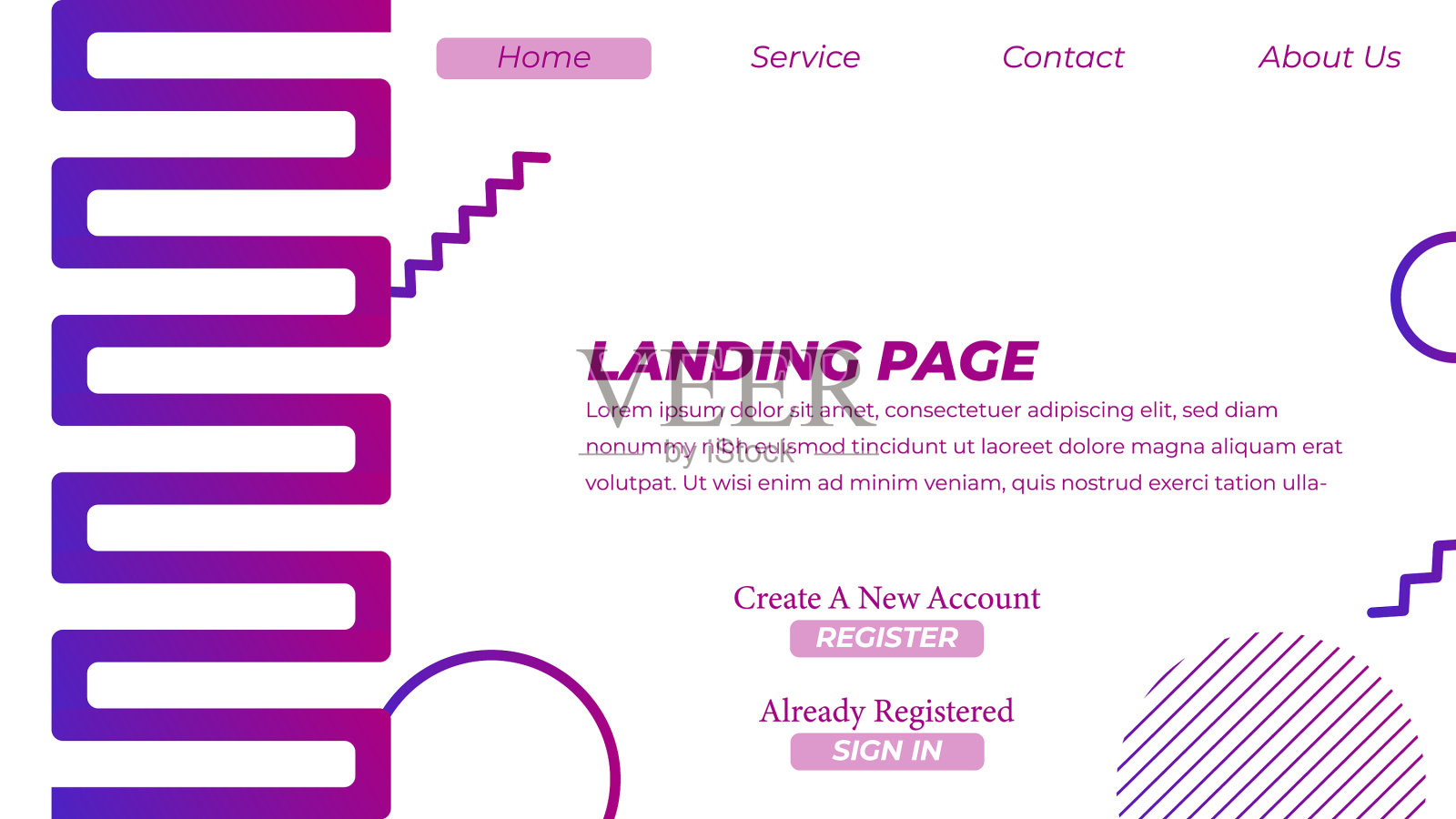 现代登陆页面模板创意登陆插画图片素材