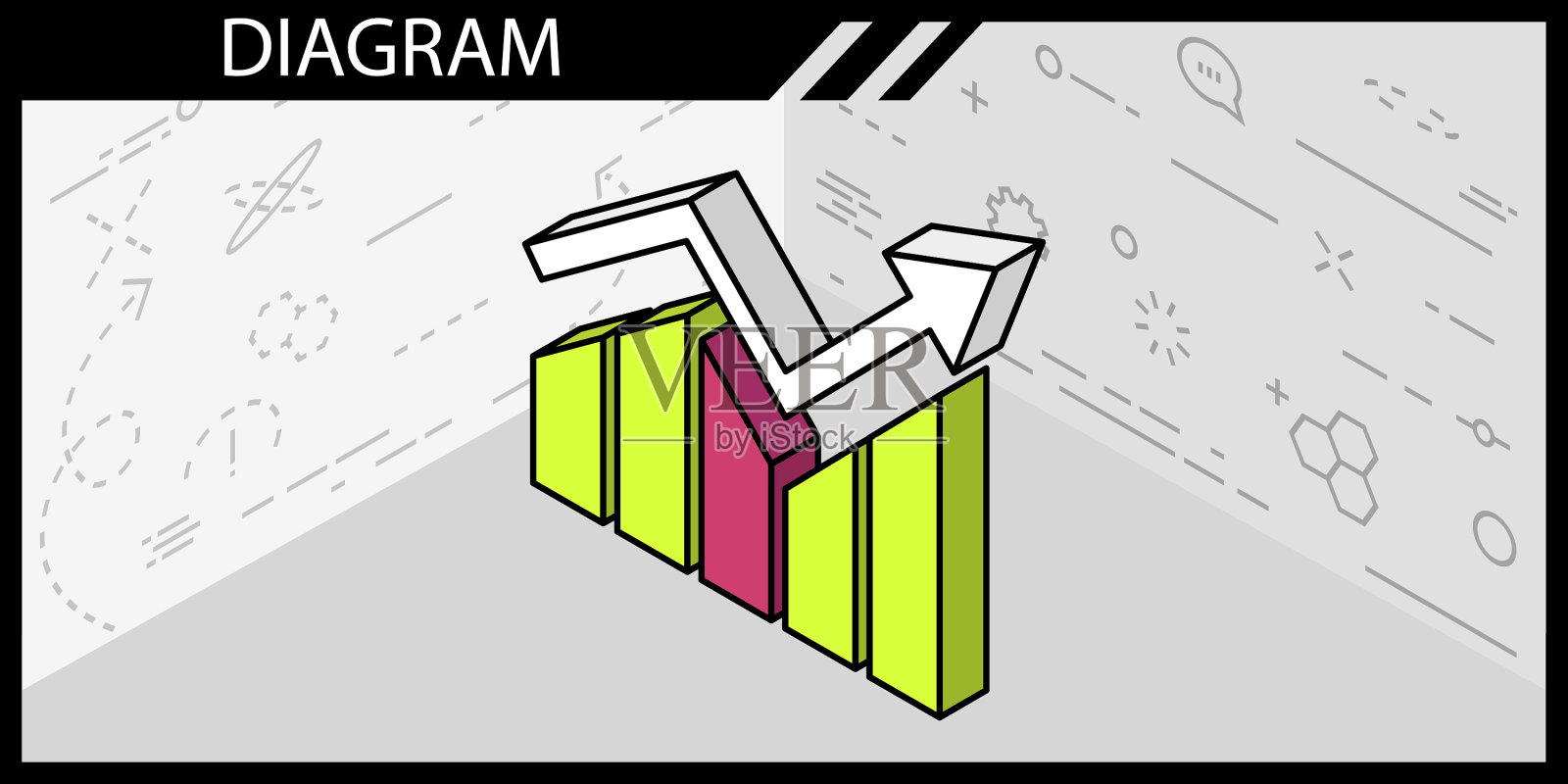 图表等距设计图标web三维彩色插画图片素材