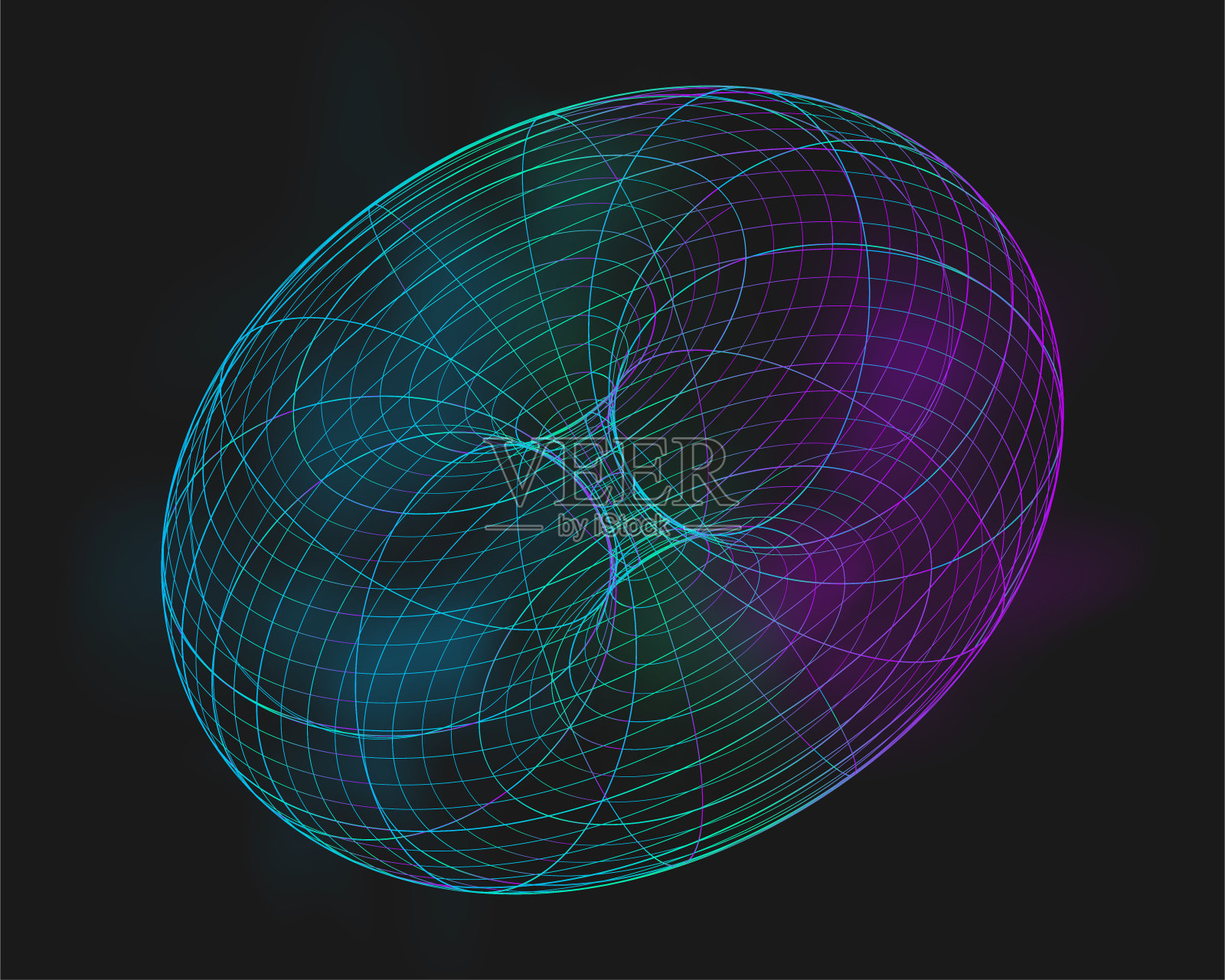 网络扭曲的造型,复古朋克的设计元素。线框波浪几何形状的黑色背景。矢量插图。插画图片素材