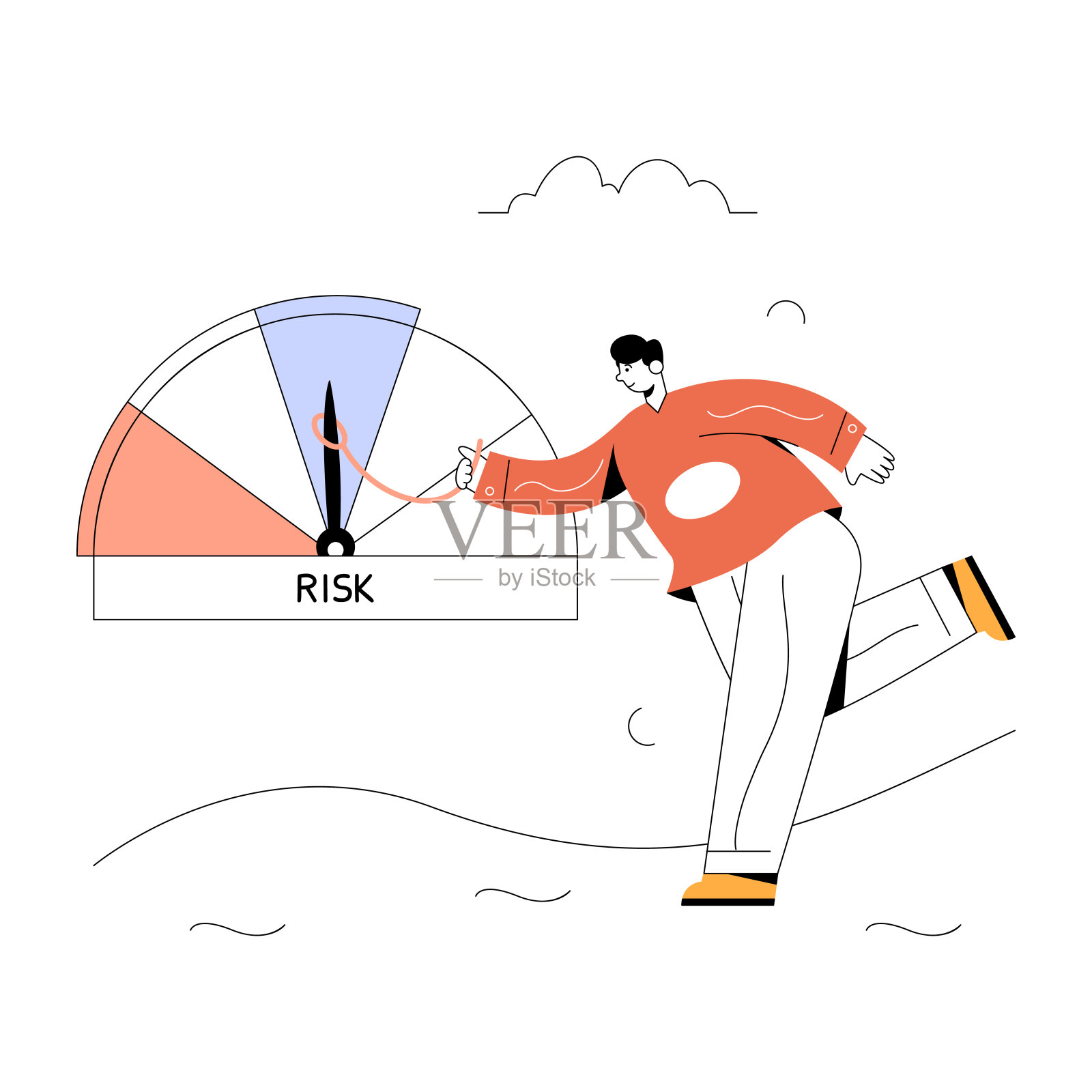 这是一个关于风险的简单说明插画图片素材