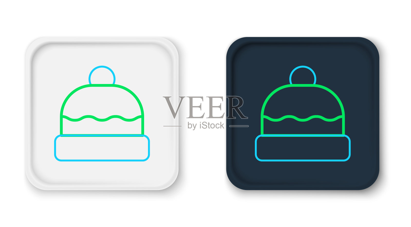 线无檐帽图标孤立在白色背景图标素材