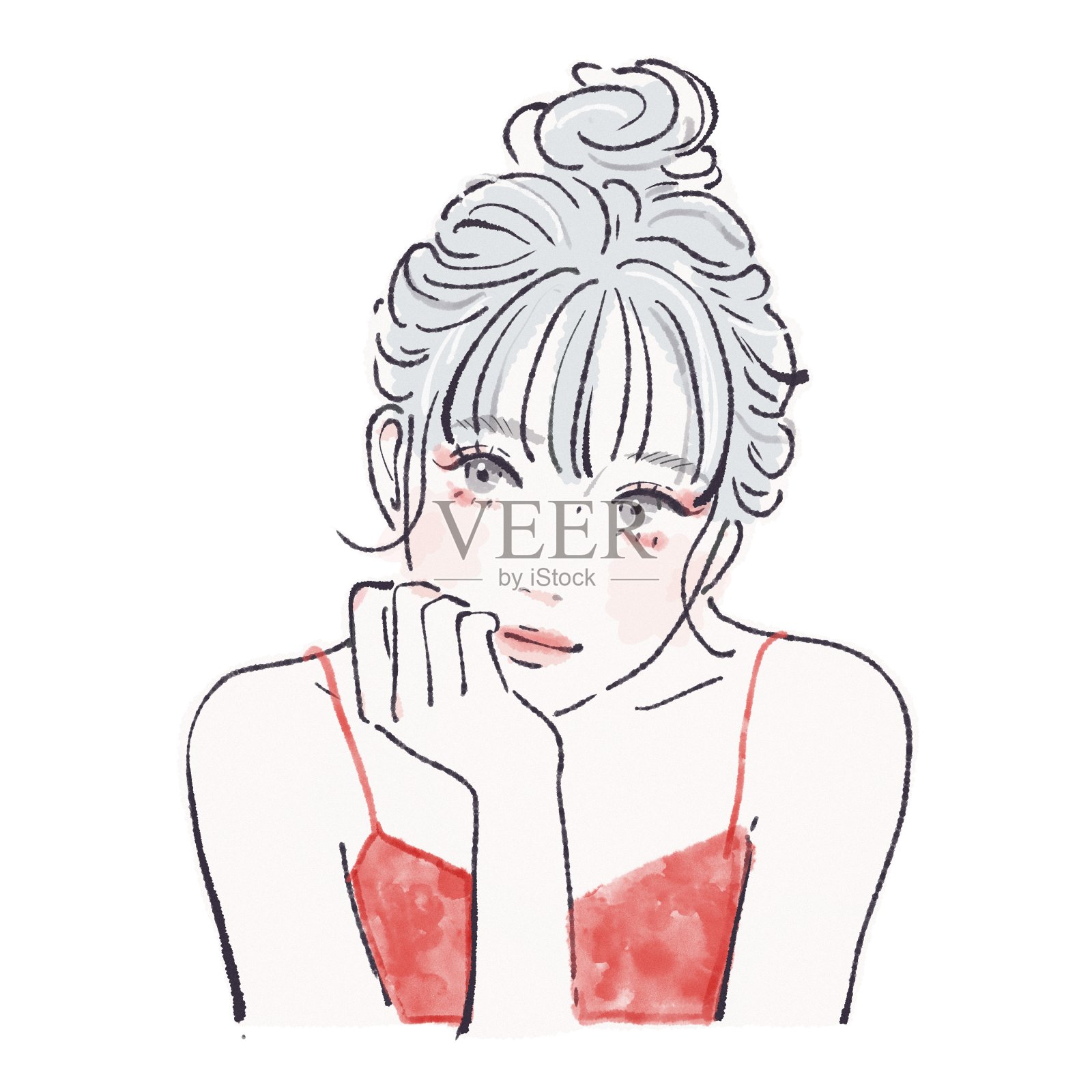 女人插画图片素材