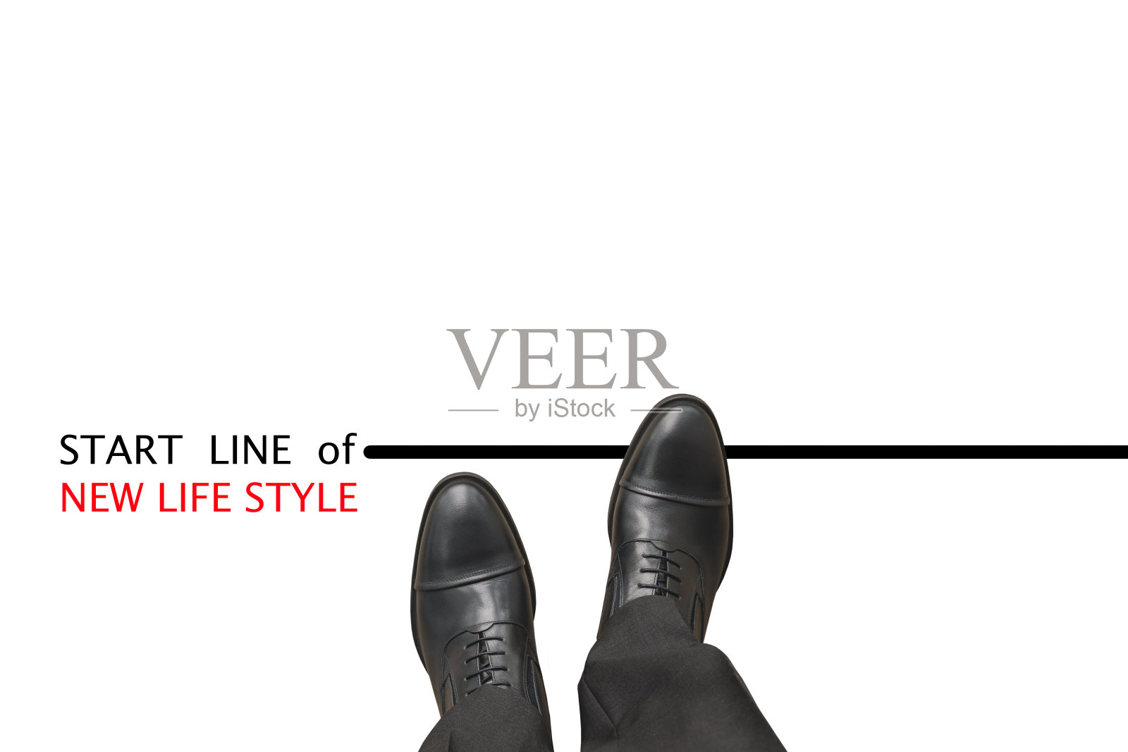 起跑线“新生活方式”。照片摄影图片