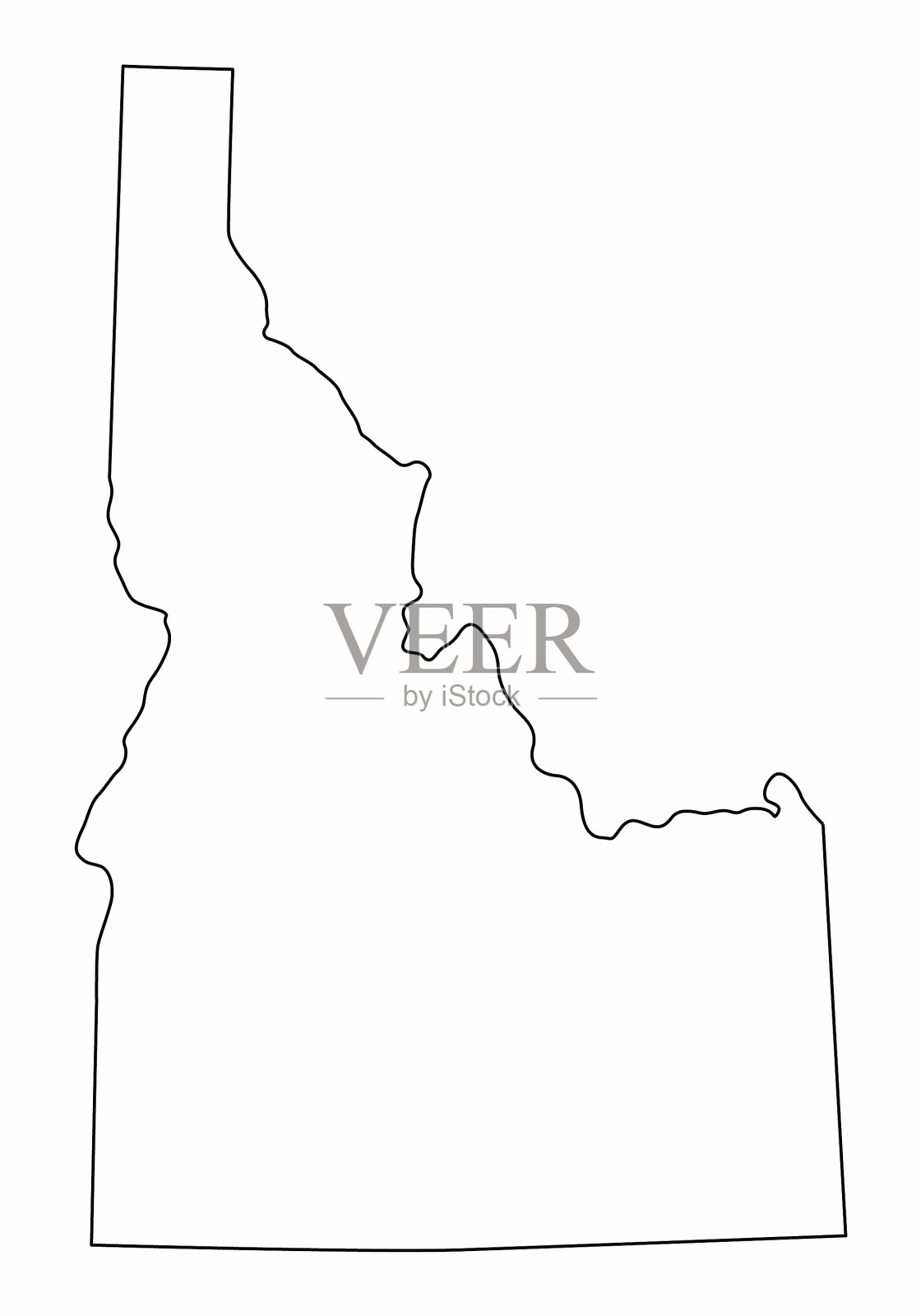 爱达荷州地图插画图片素材