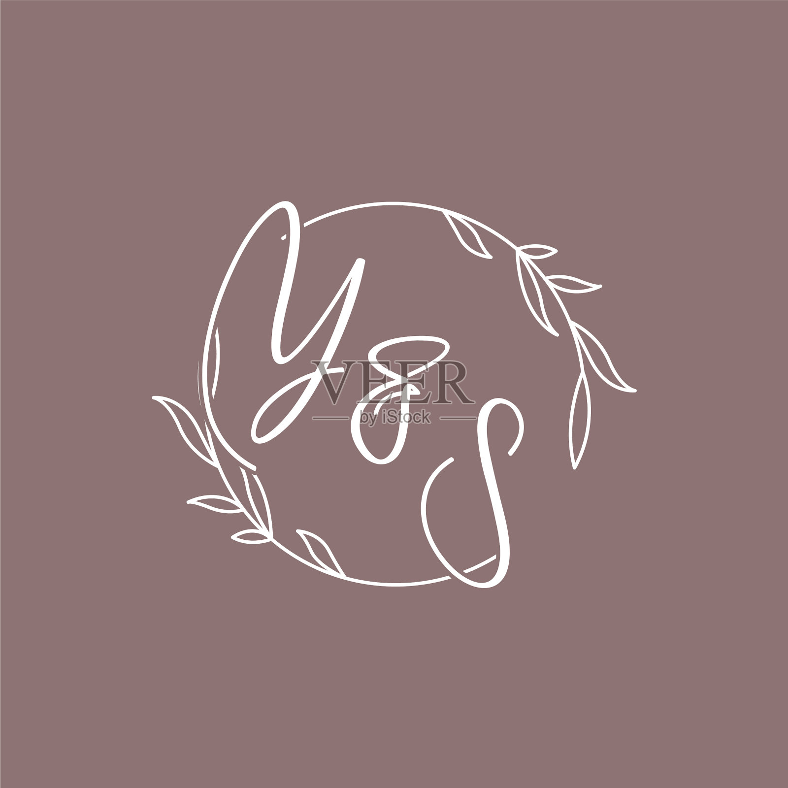 婚礼的首字母字母组合标志的想法插画图片素材