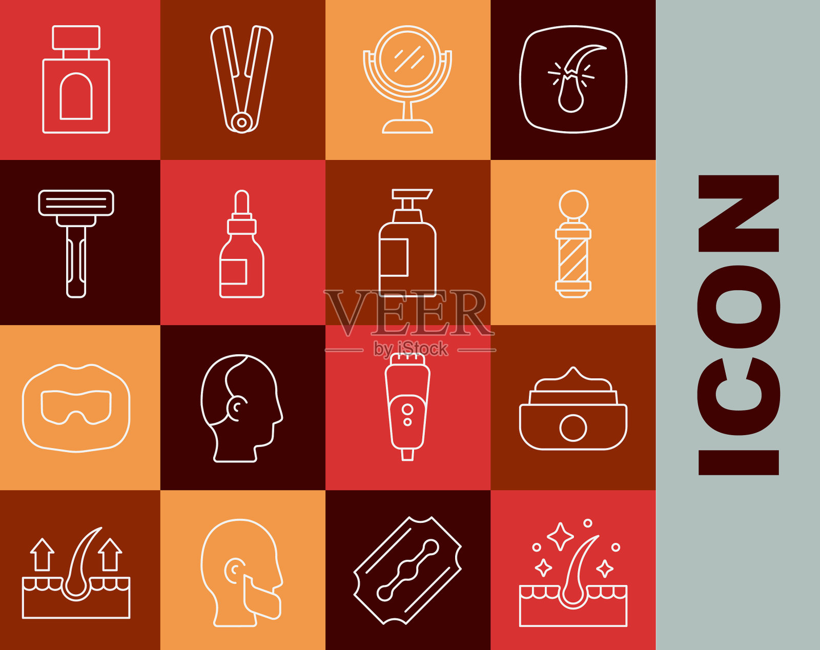 设定线油的头发护理治疗凝胶蜡图标素材