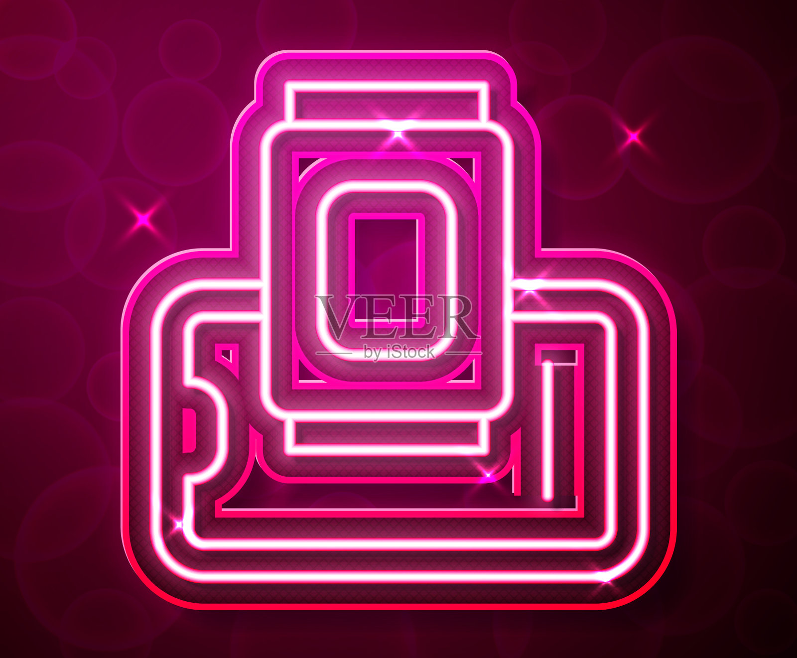 发光的霓虹灯线食品订购移动图标图标素材